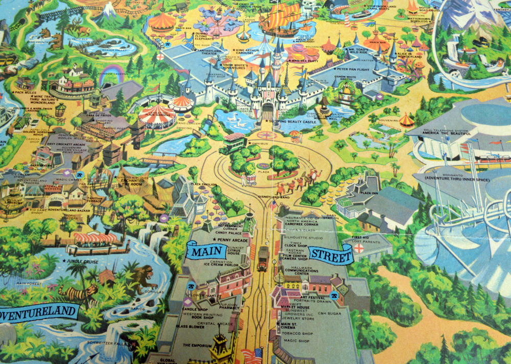 1968 Disneyland Theme Park Map