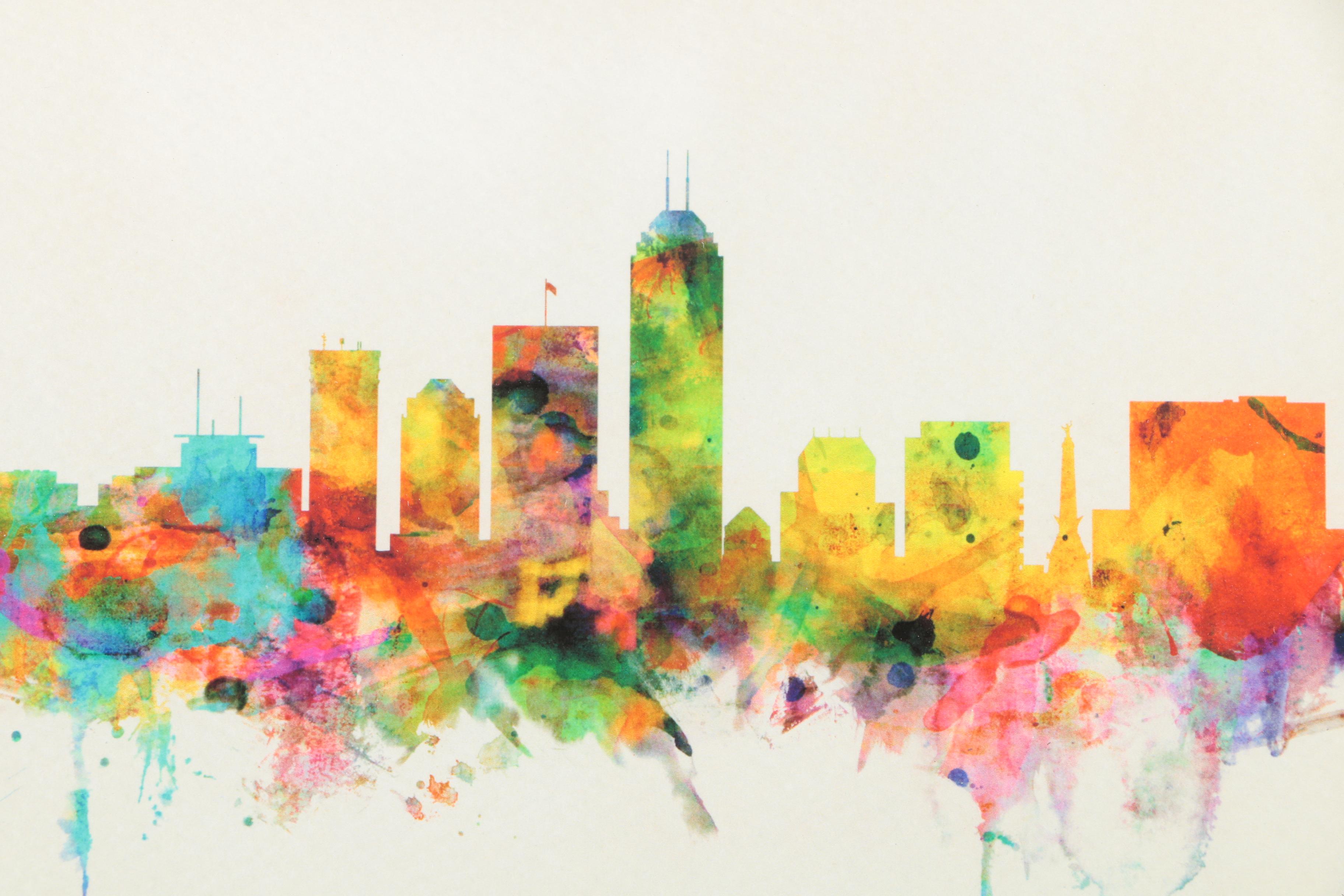 Giclée Print After Michael Tompsett's "Indianapolis, Indiana Skyline"