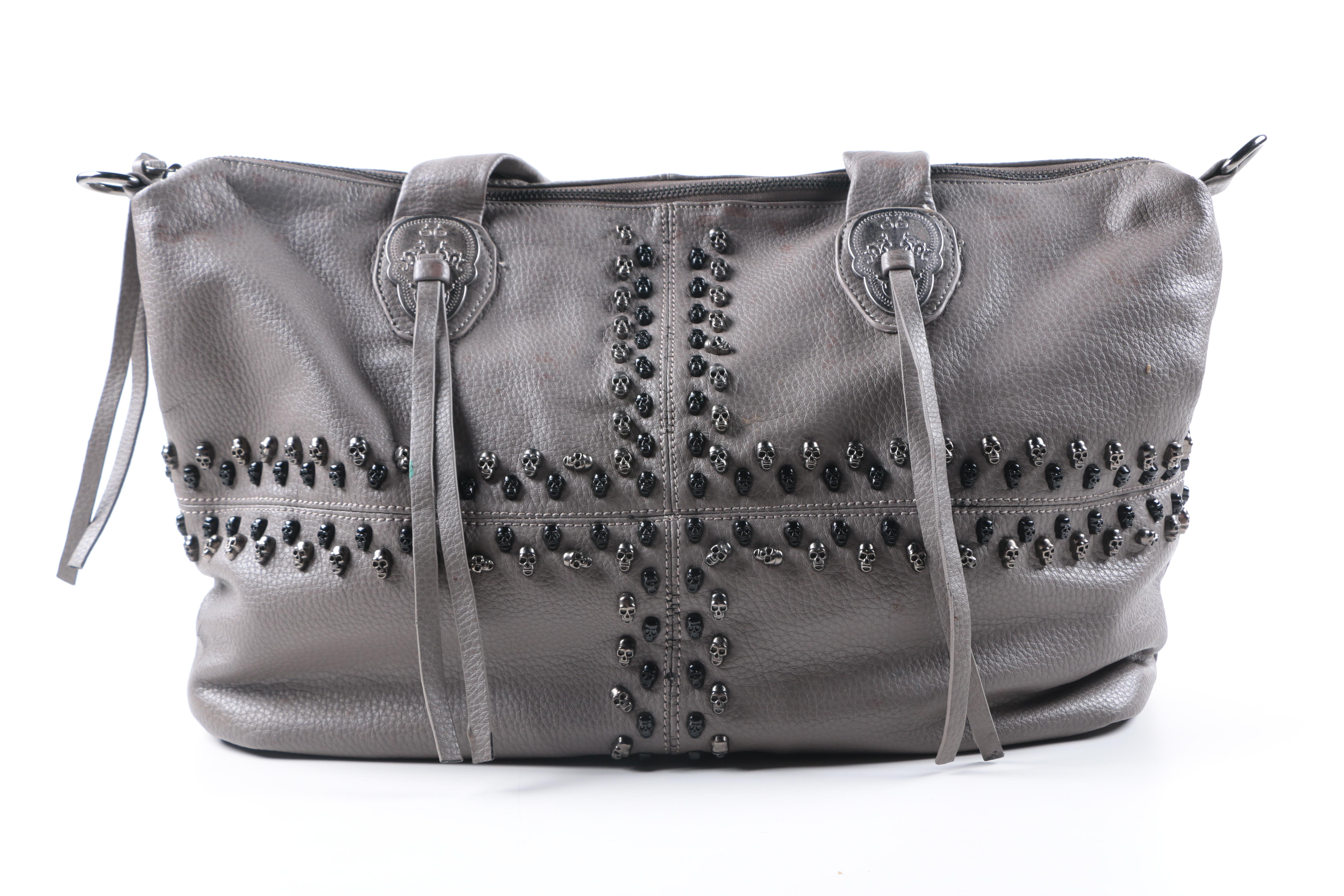 Leather Purses With Skull Embellishments