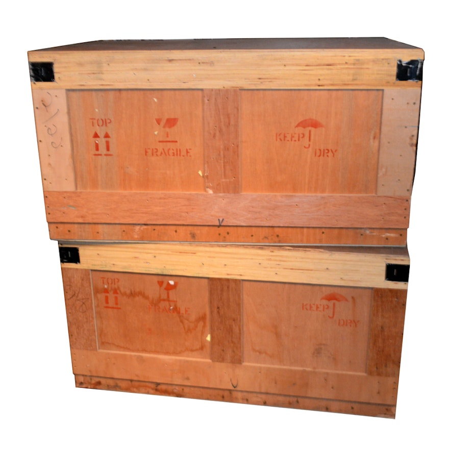 Two Wooden Shipping Crates