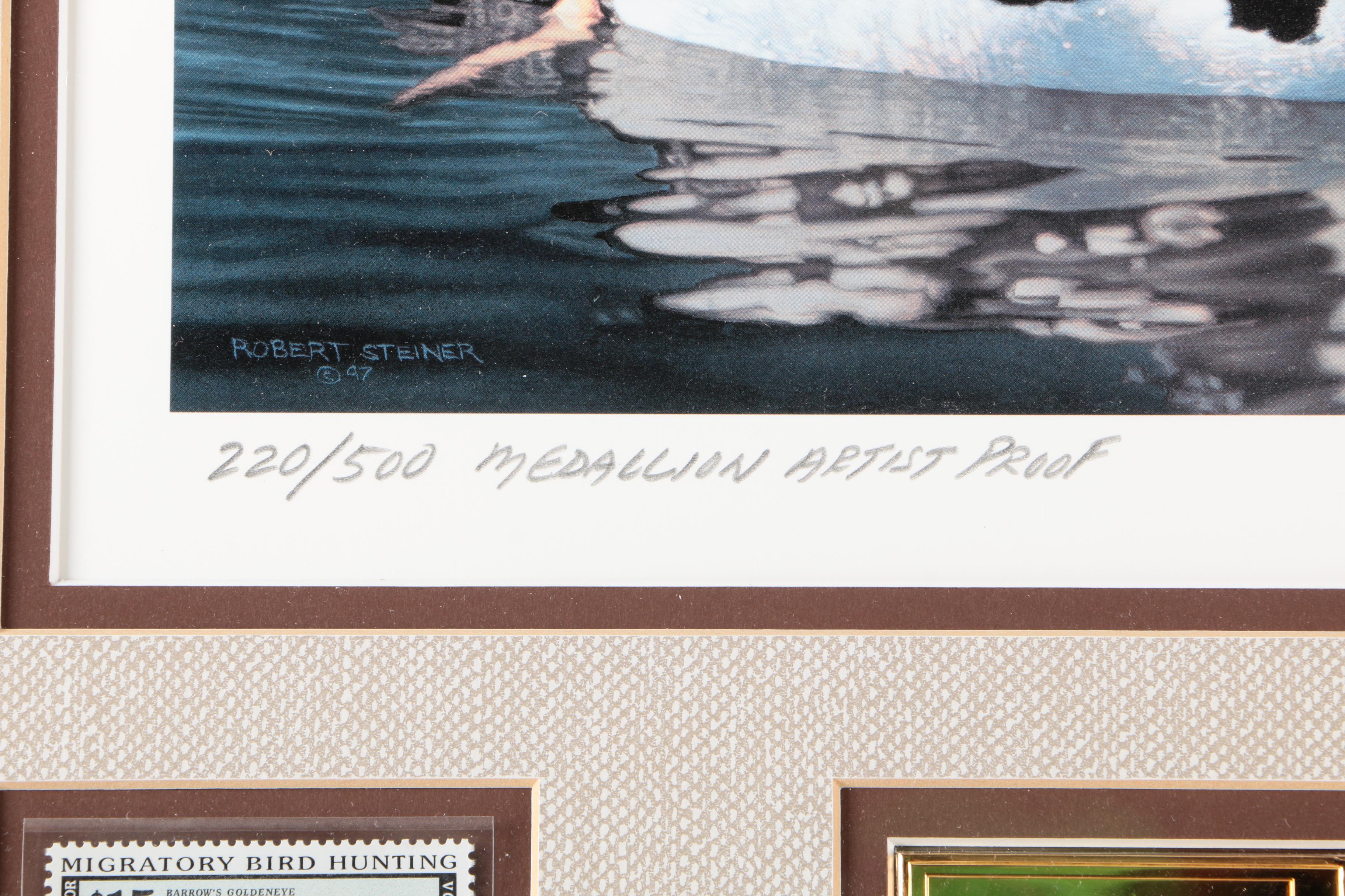 James Hautman and Robert Steiner Offset Lithographs With Stamps