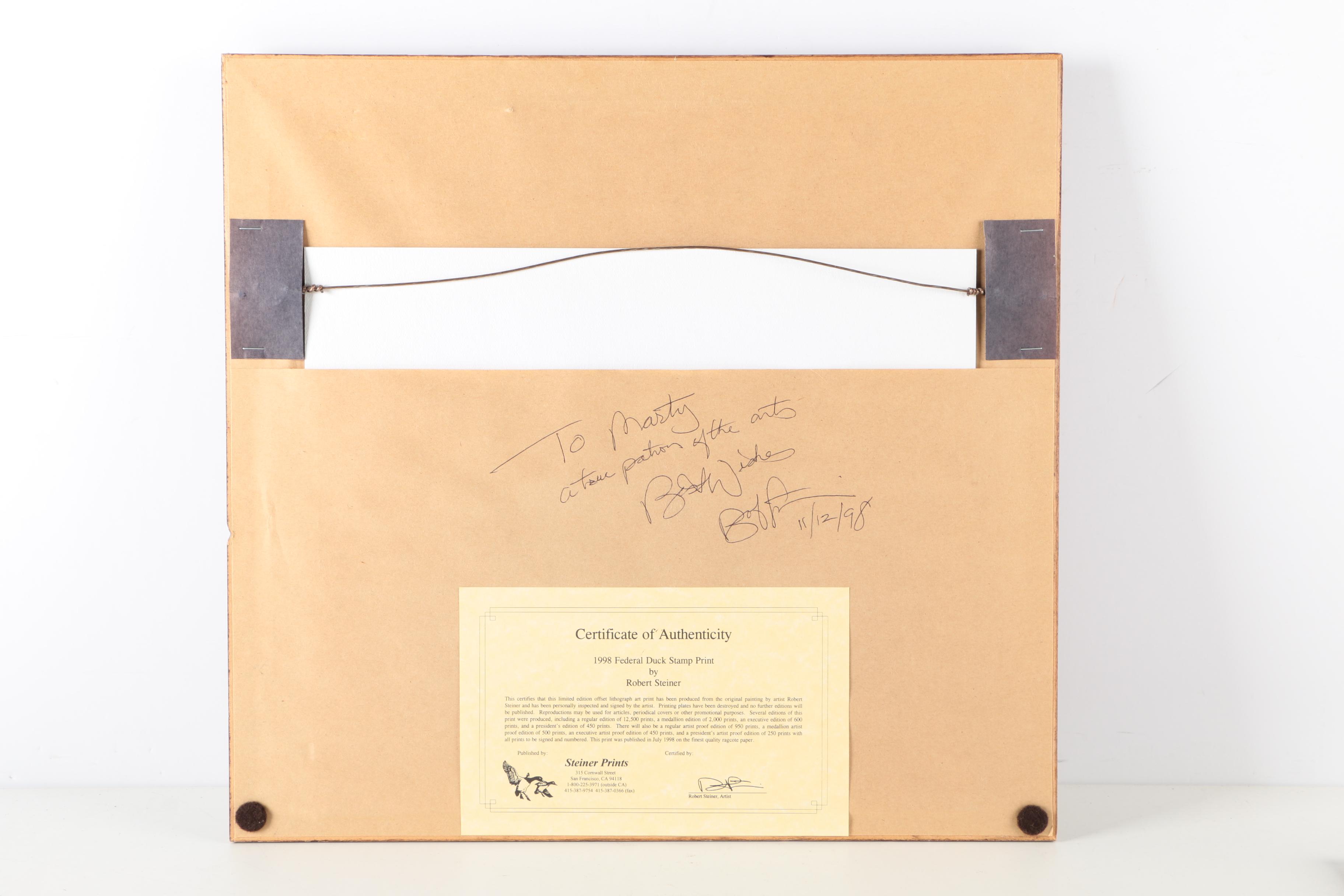 James Hautman and Robert Steiner Offset Lithographs With Stamps