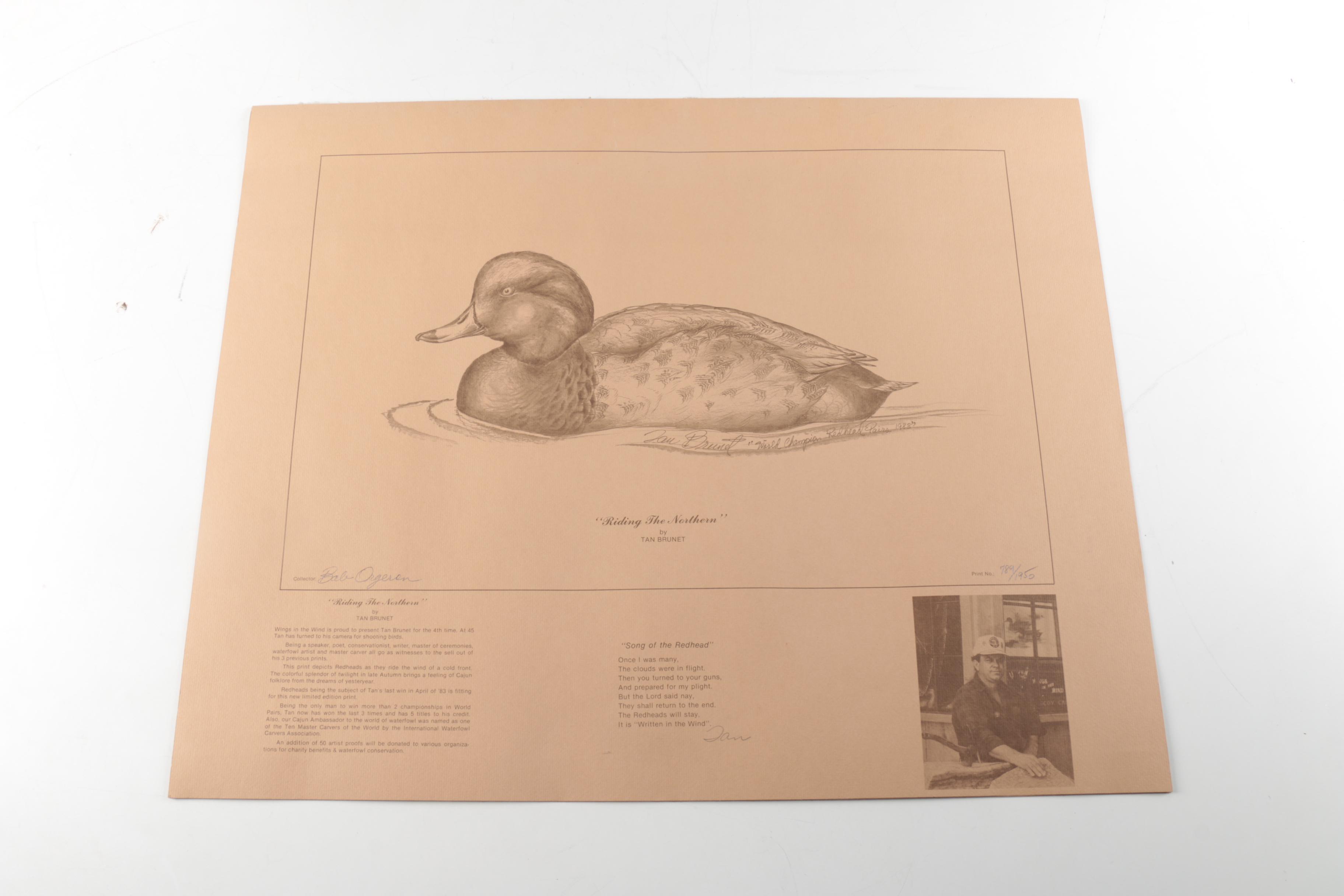 Tan Brunet Limited Edition Offset Lithographs on Paper