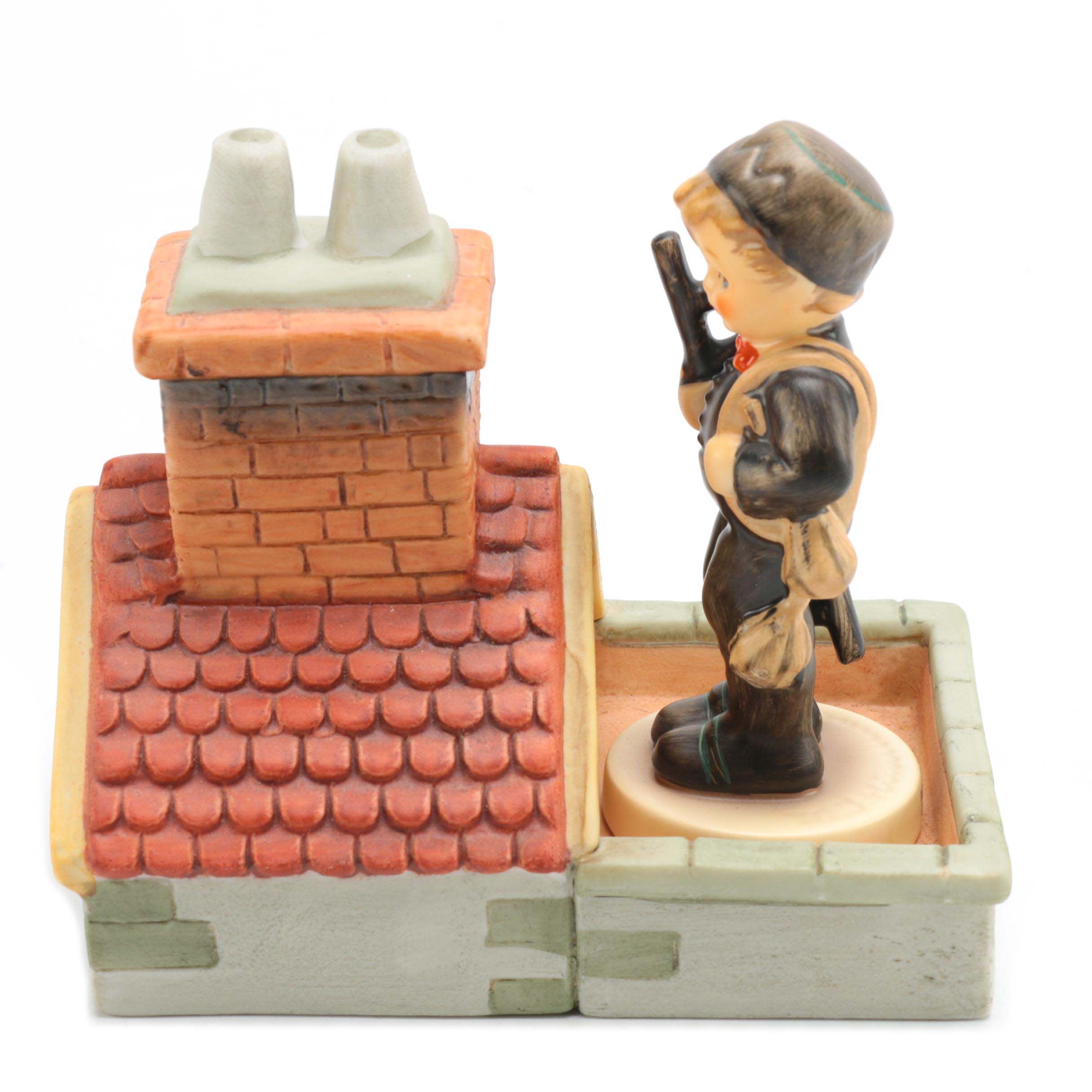 Chimney Sweep Figurine and House