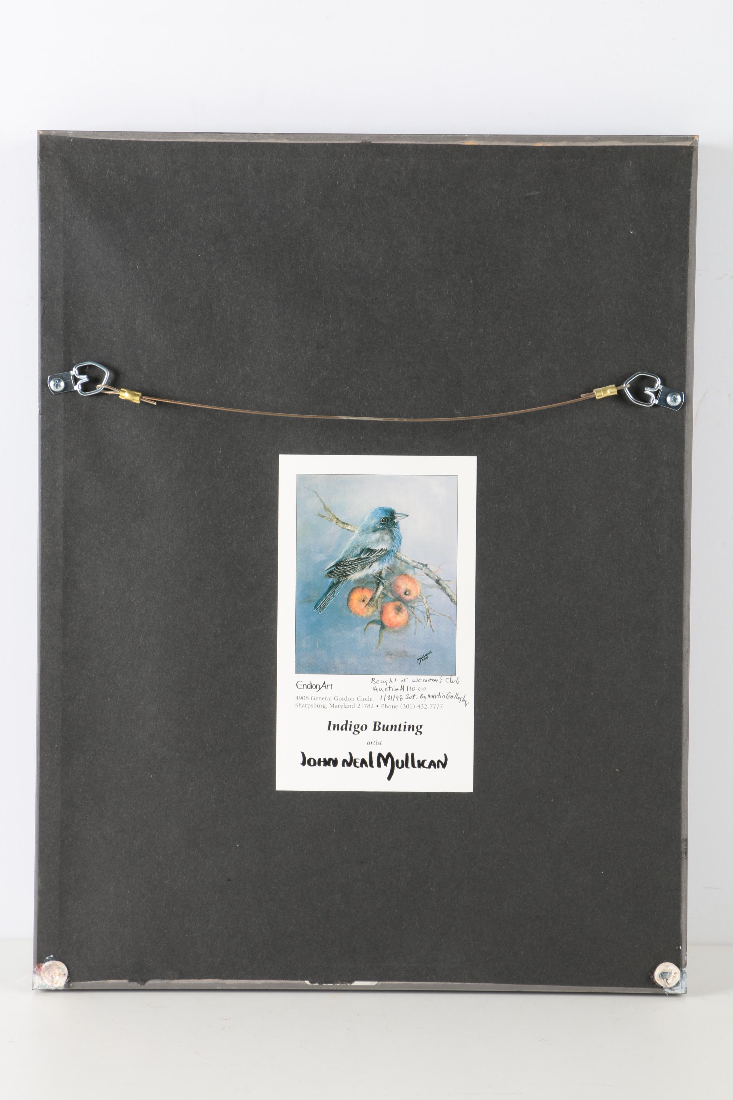 S.E. Kemp Oil Painting With a Pair of Offset Lithographs of Birds