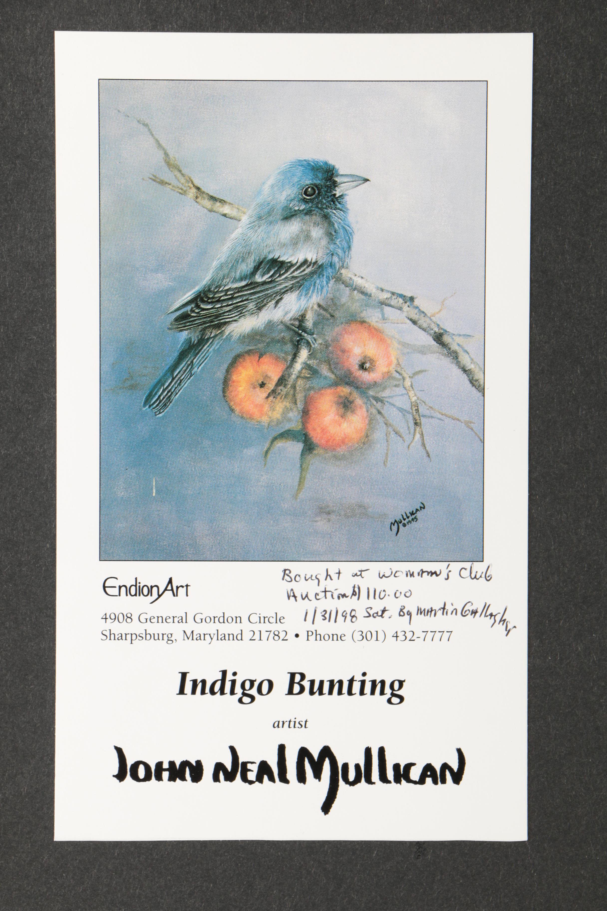 S.E. Kemp Oil Painting With a Pair of Offset Lithographs of Birds