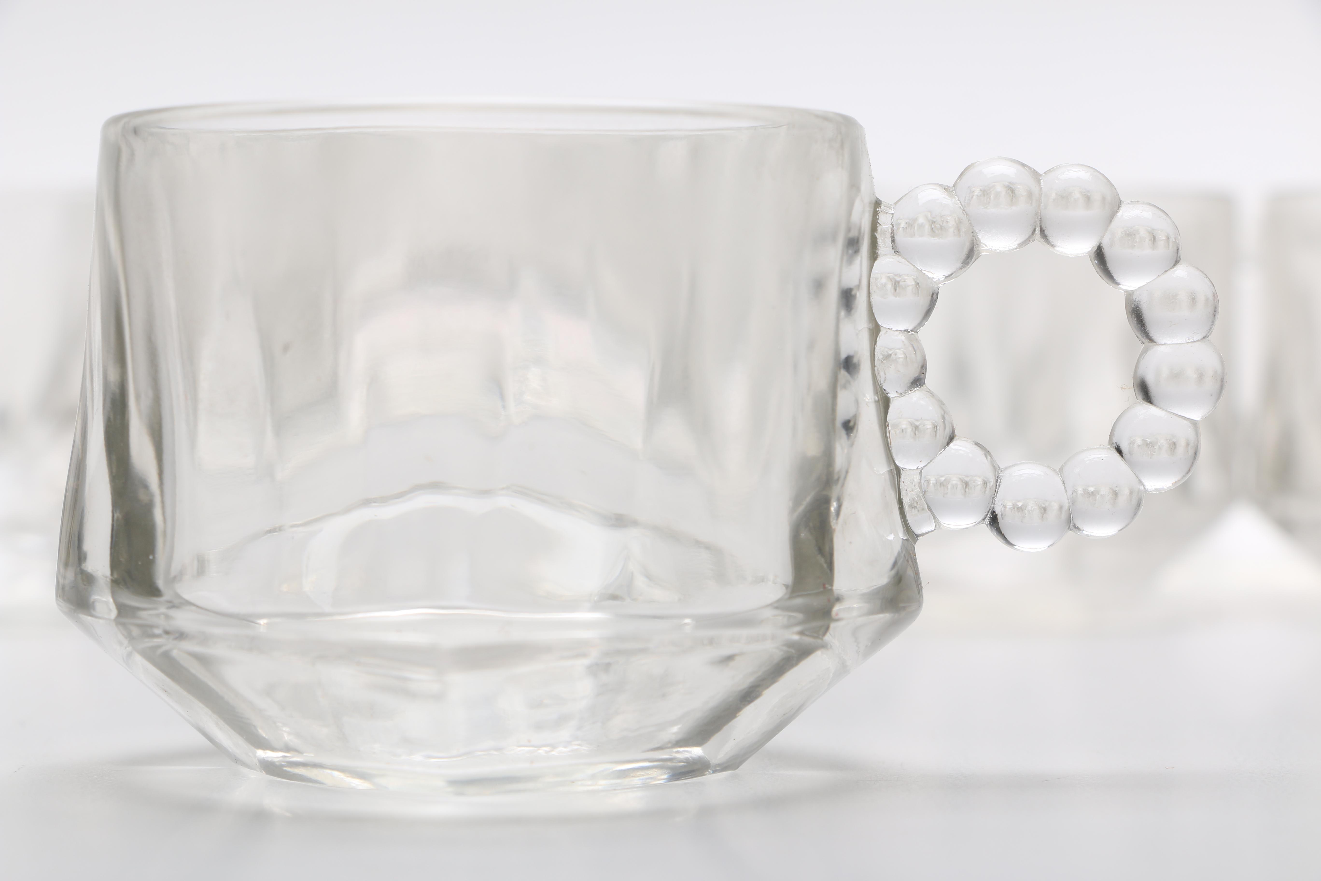 Pressed Glass Platters and Mugs Including "Candlewick"