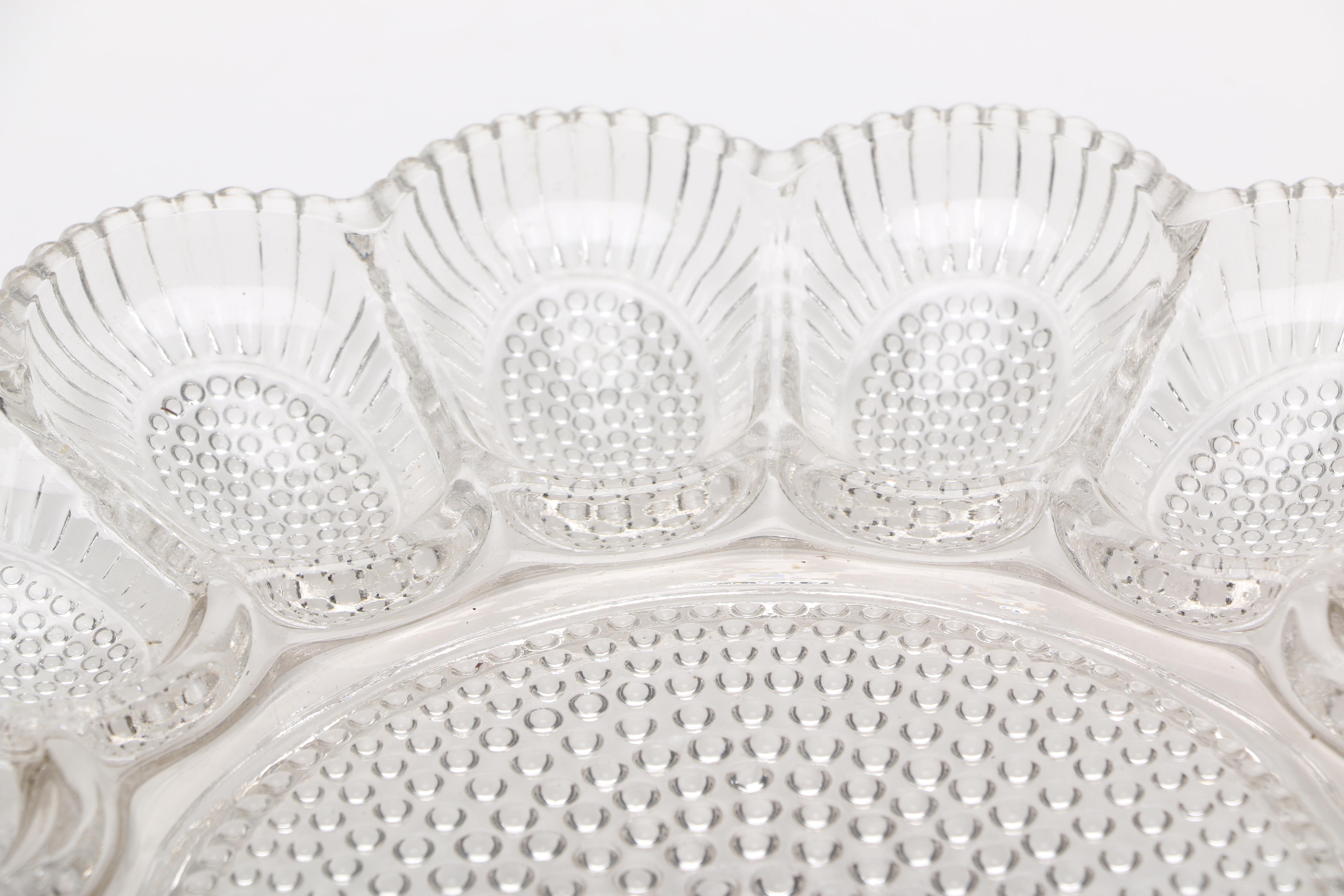 Pressed Glass Platters and Mugs Including "Candlewick"