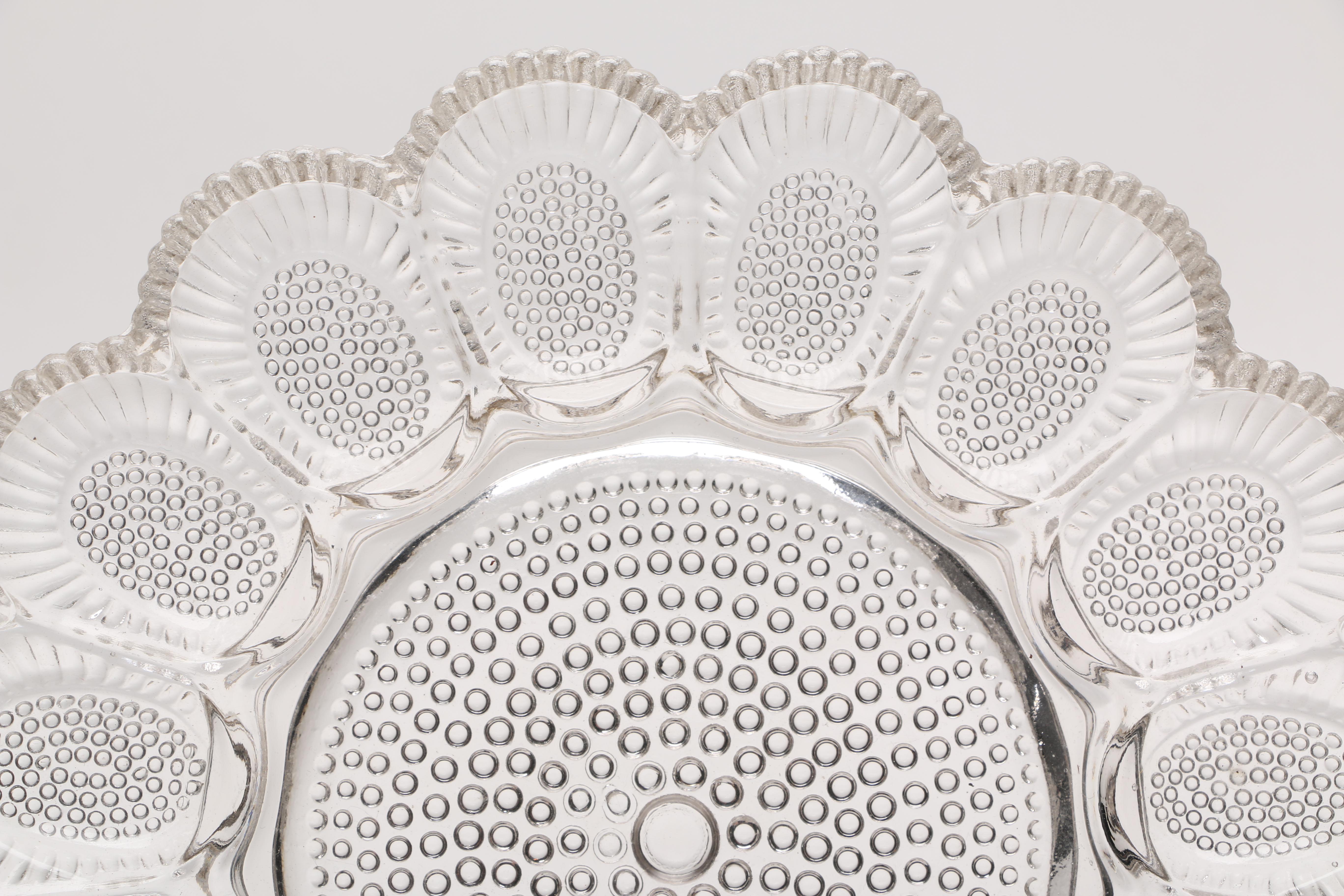 Pressed Glass Platters and Mugs Including "Candlewick"