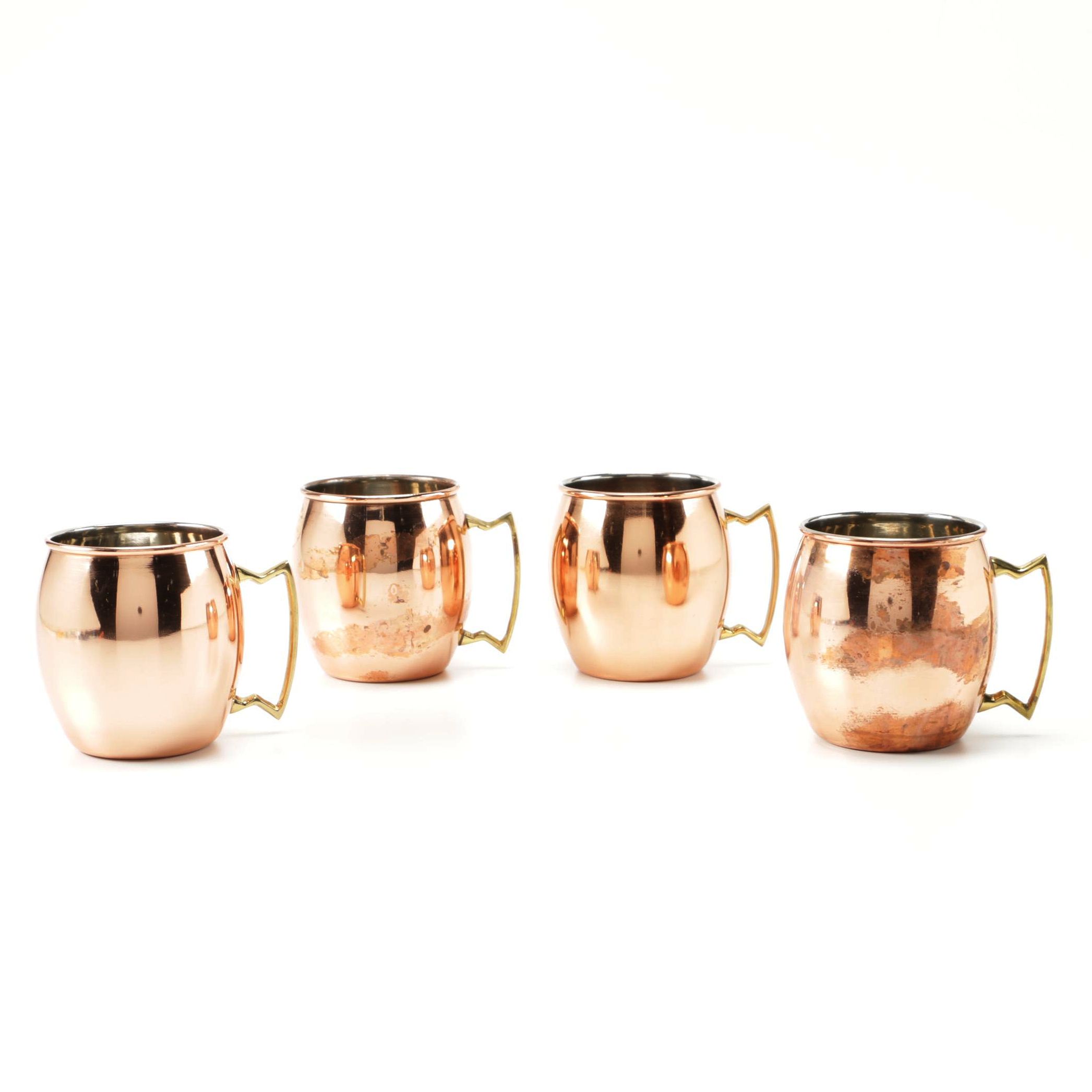 Old Dutch International Copper Plated Mugs