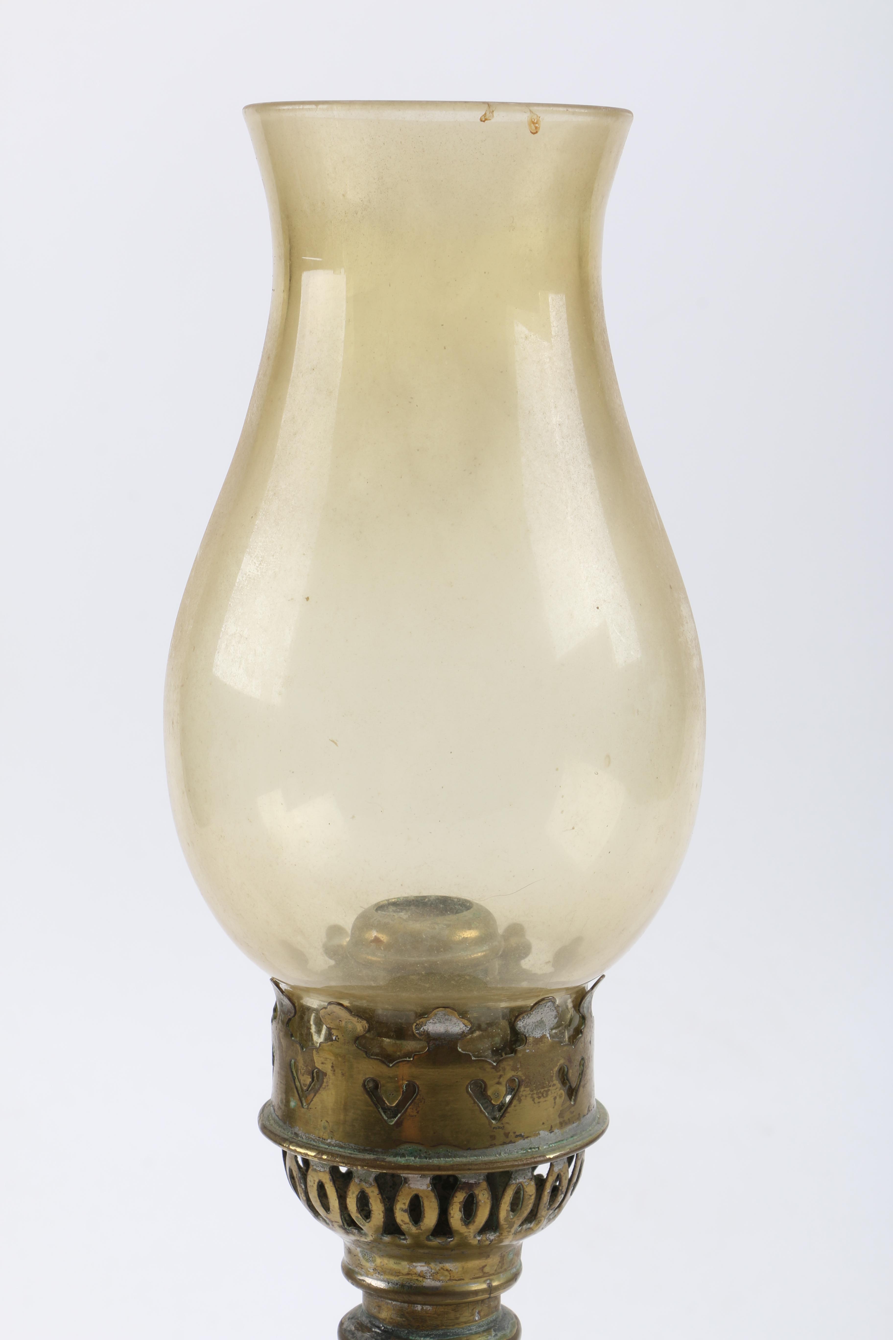 Collection of Brass Oil Lamps Candle Holders