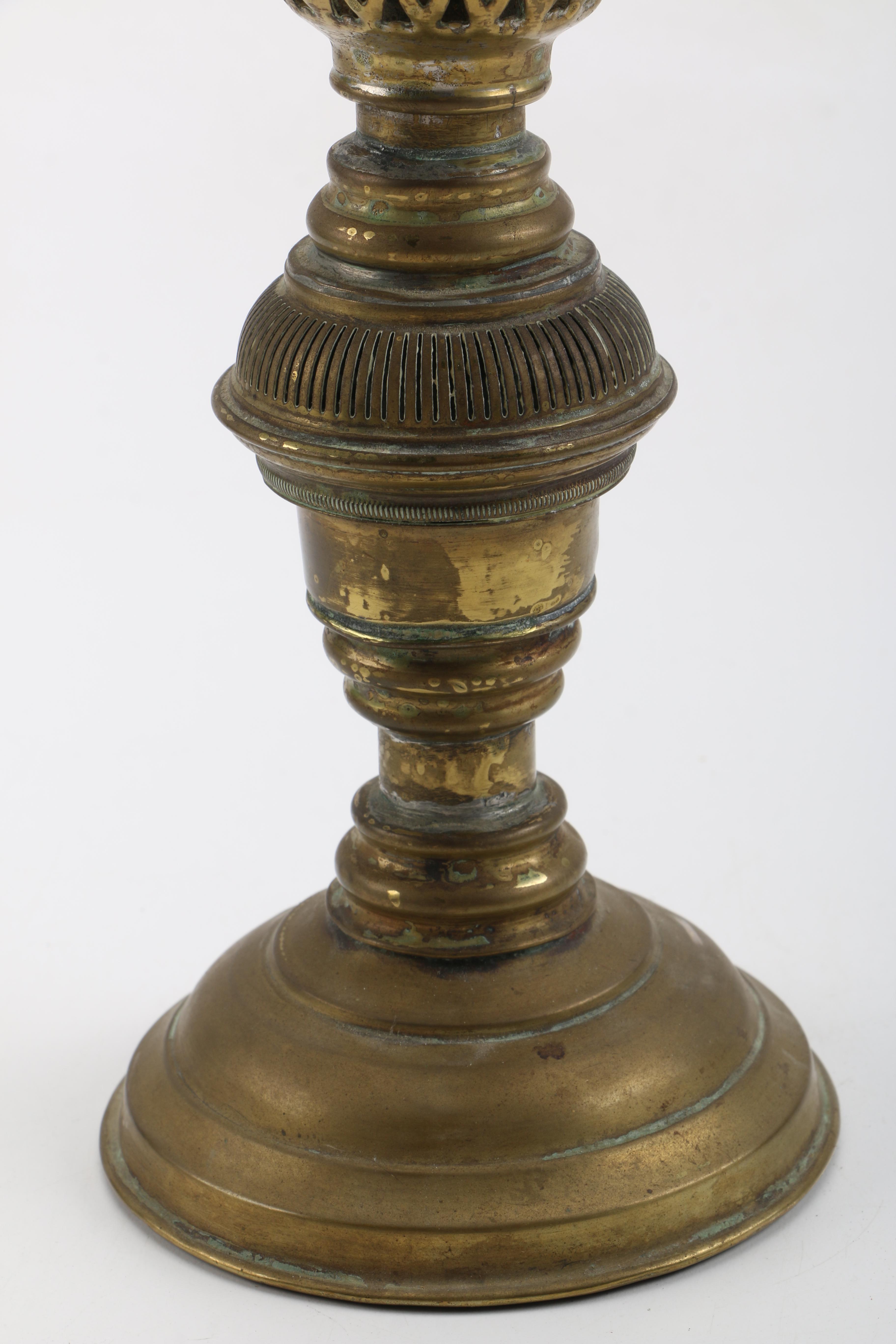 Collection of Brass Oil Lamps Candle Holders