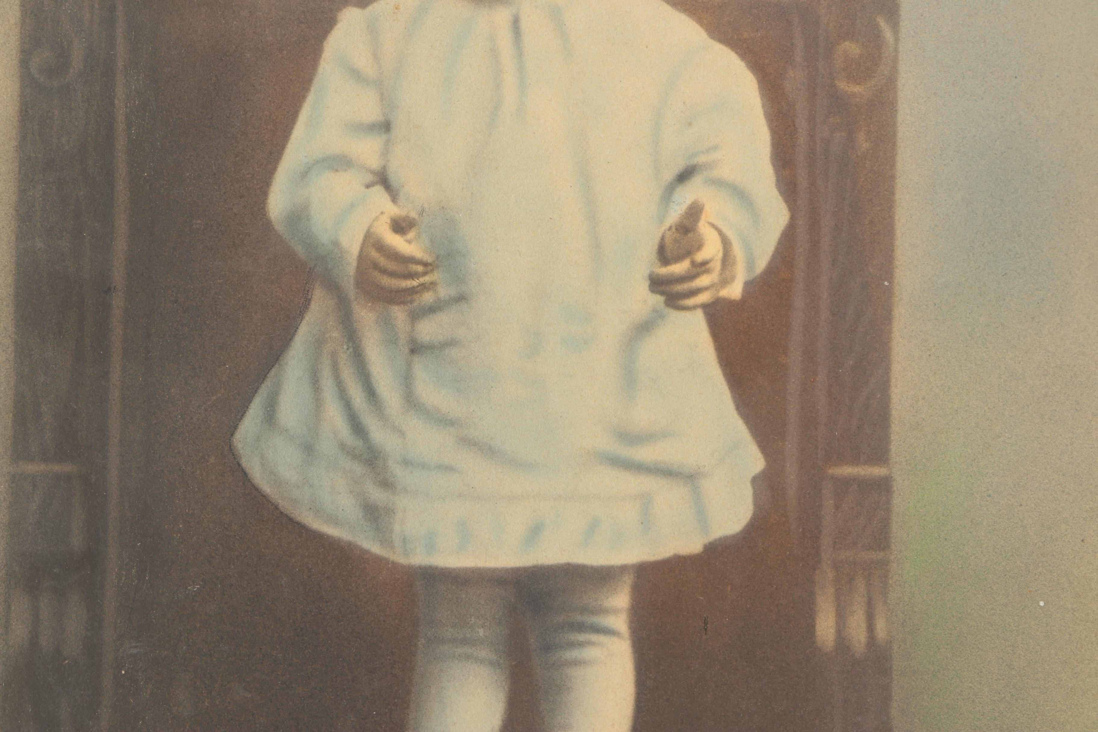 Silver Gelatin Process Photographs and Antique Crayon Portrait