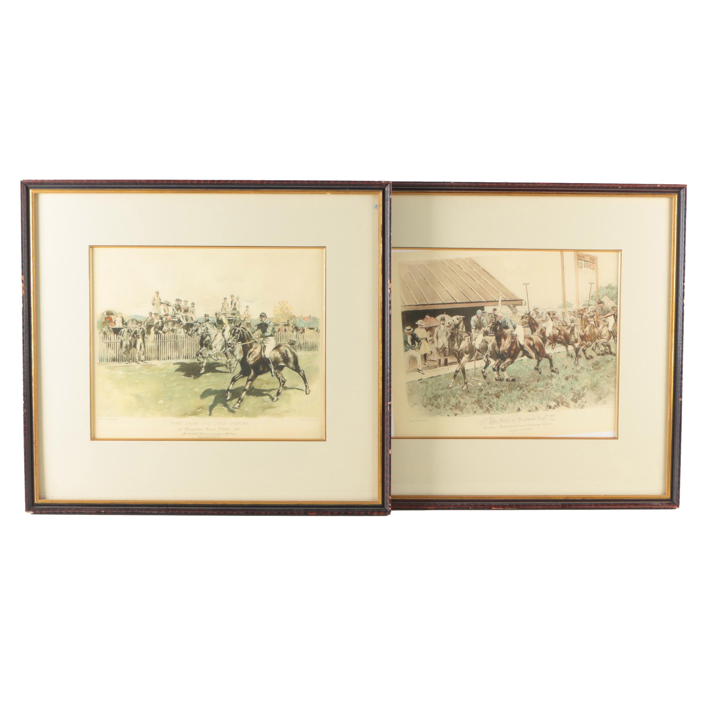 Two Heliotype Prints Of Polo Matches after W.S. Vanderbilt Allen
