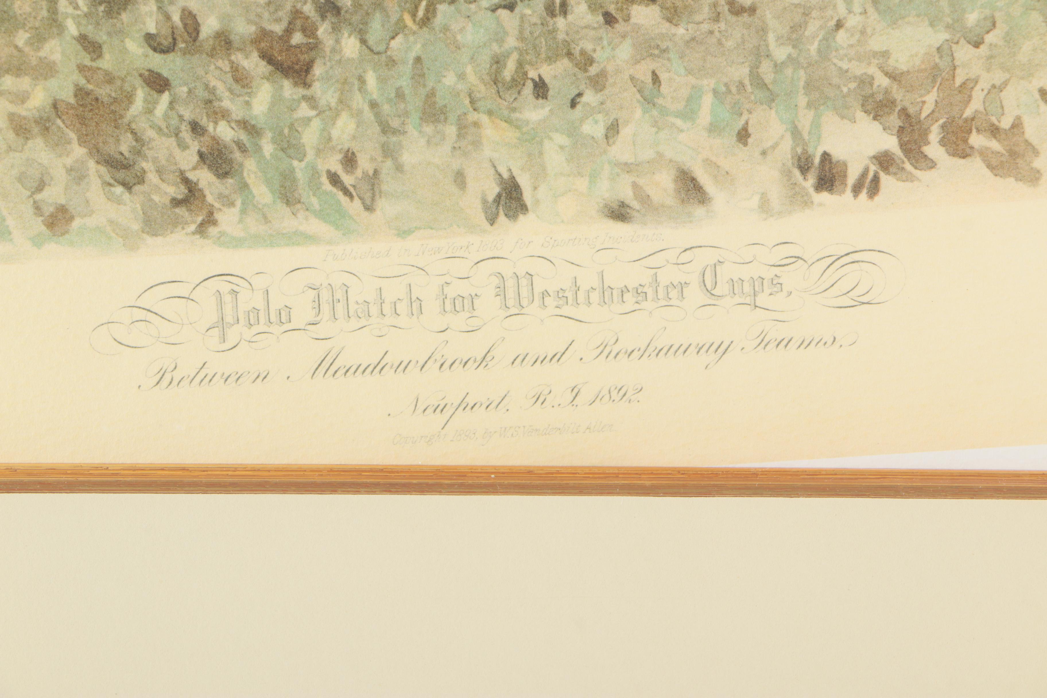Two Heliotype Prints Of Polo Matches after W.S. Vanderbilt Allen
