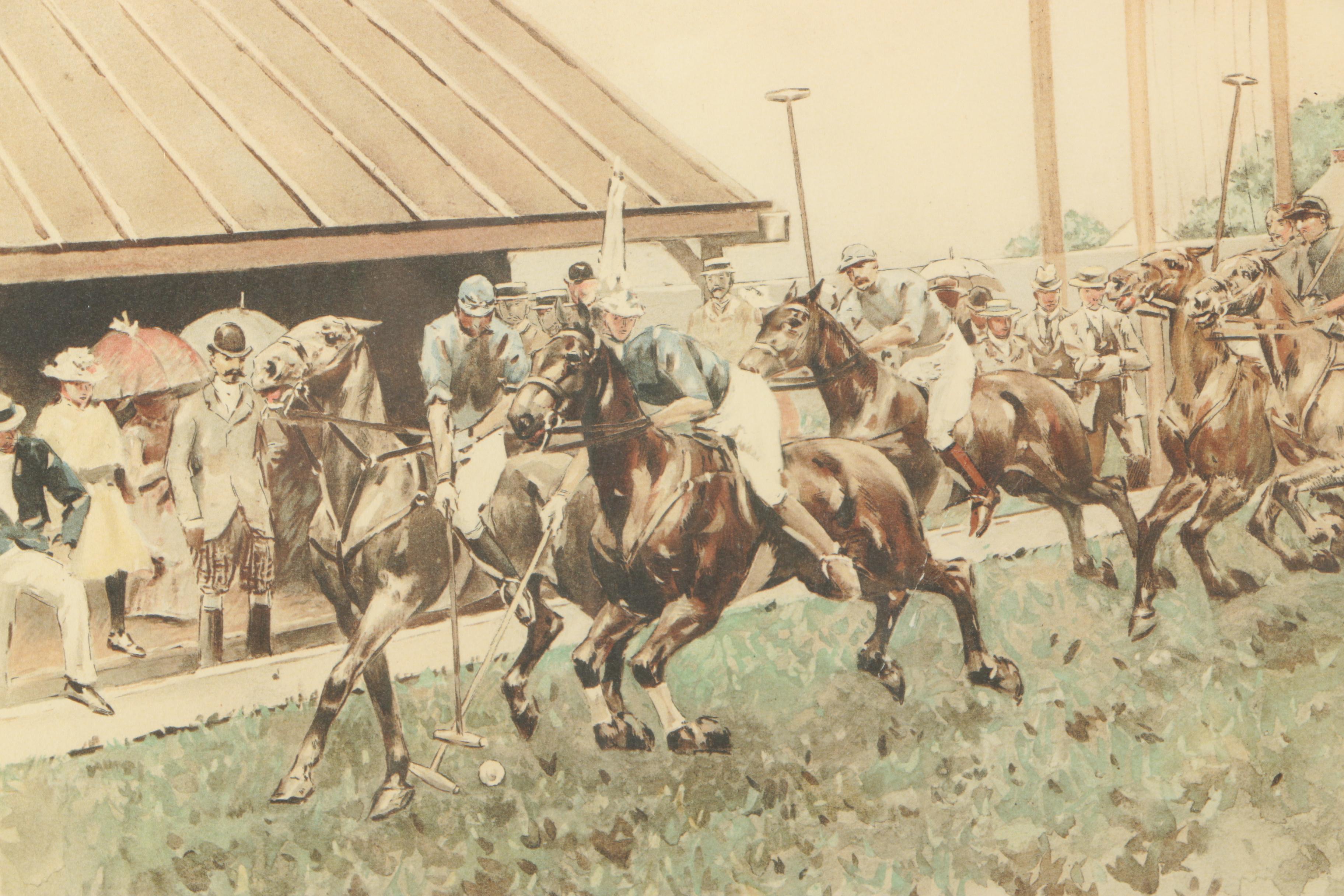Two Heliotype Prints Of Polo Matches after W.S. Vanderbilt Allen