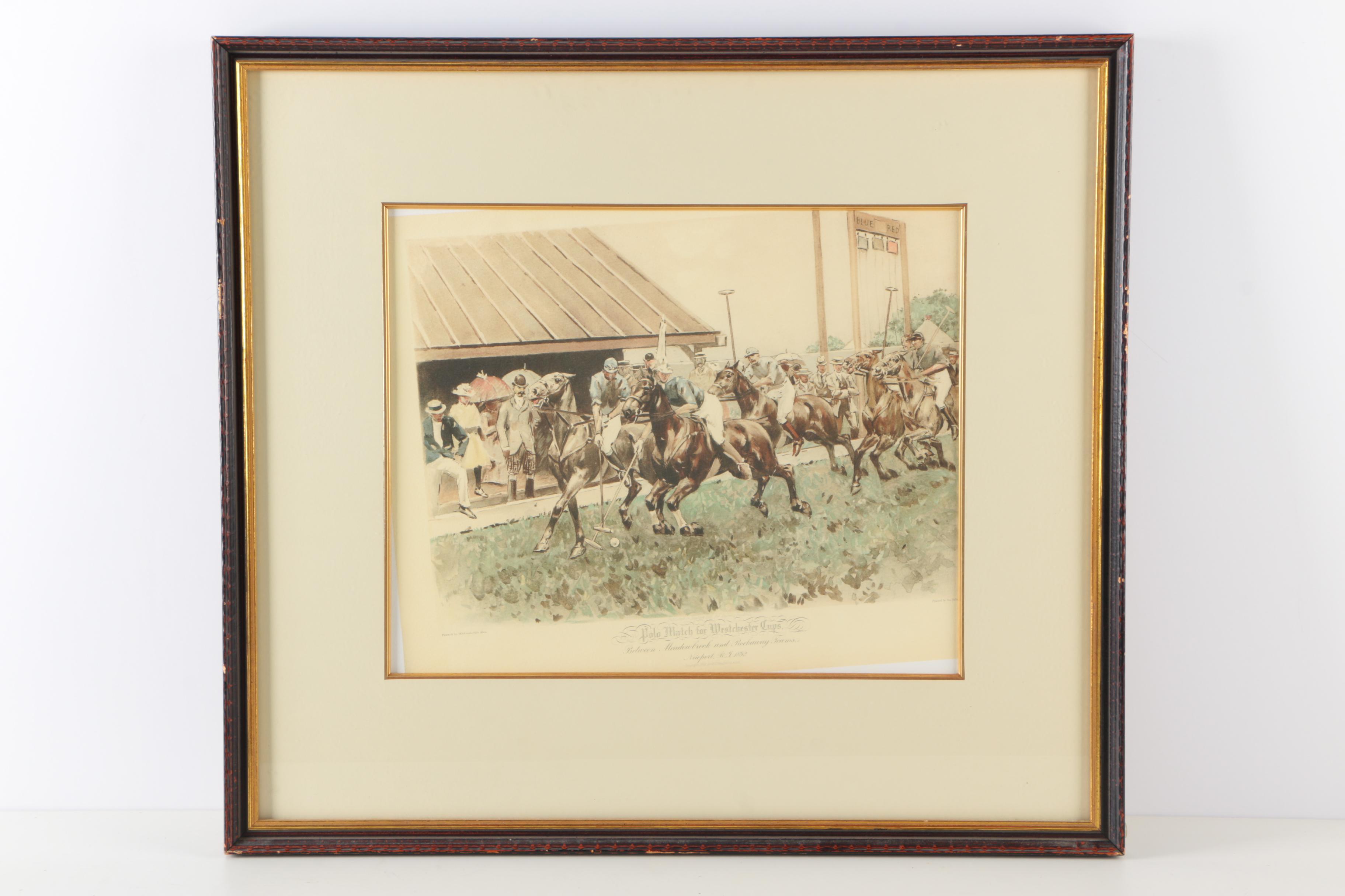 Two Heliotype Prints Of Polo Matches after W.S. Vanderbilt Allen