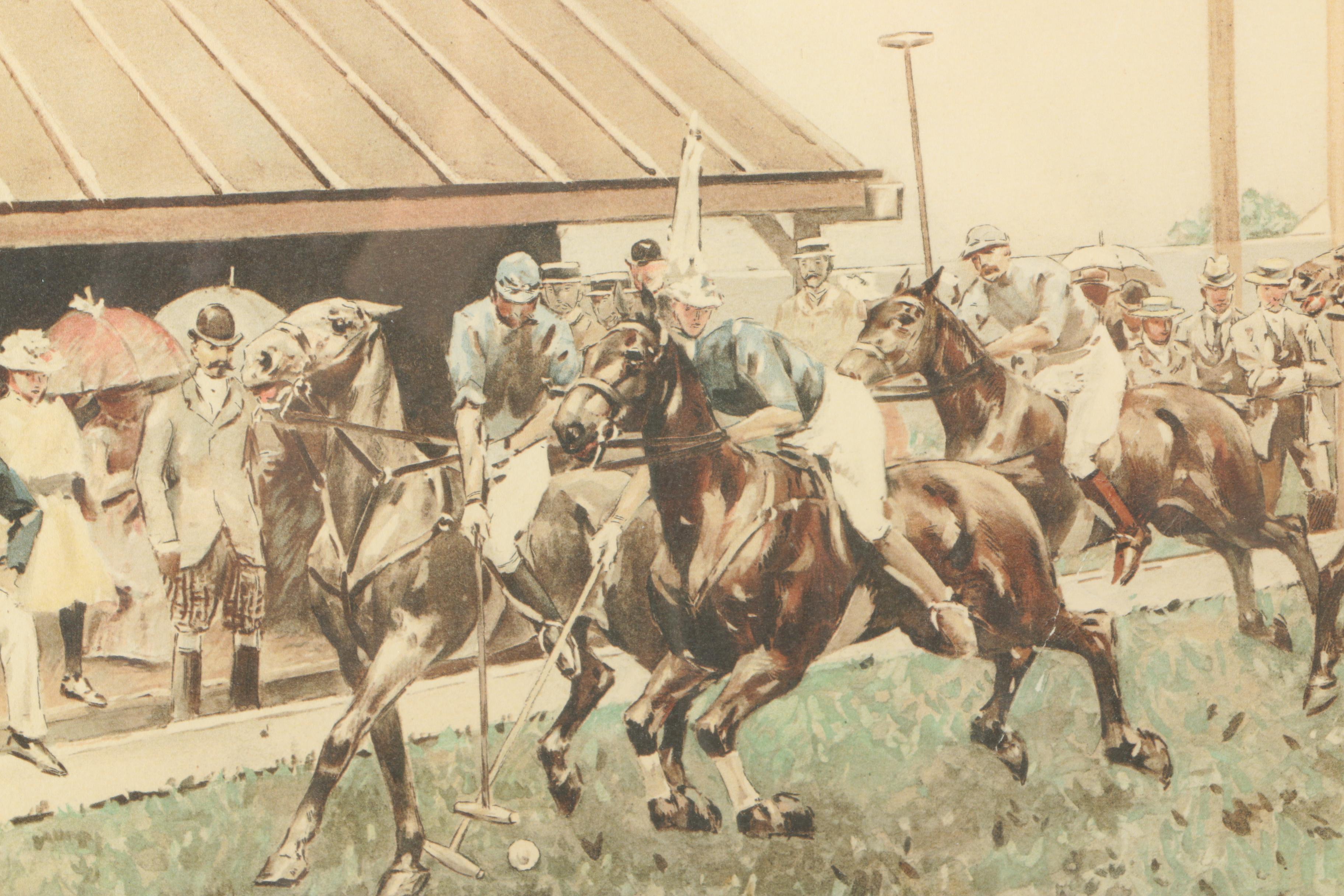 Two Heliotype Prints Of Polo Matches after W.S. Vanderbilt Allen