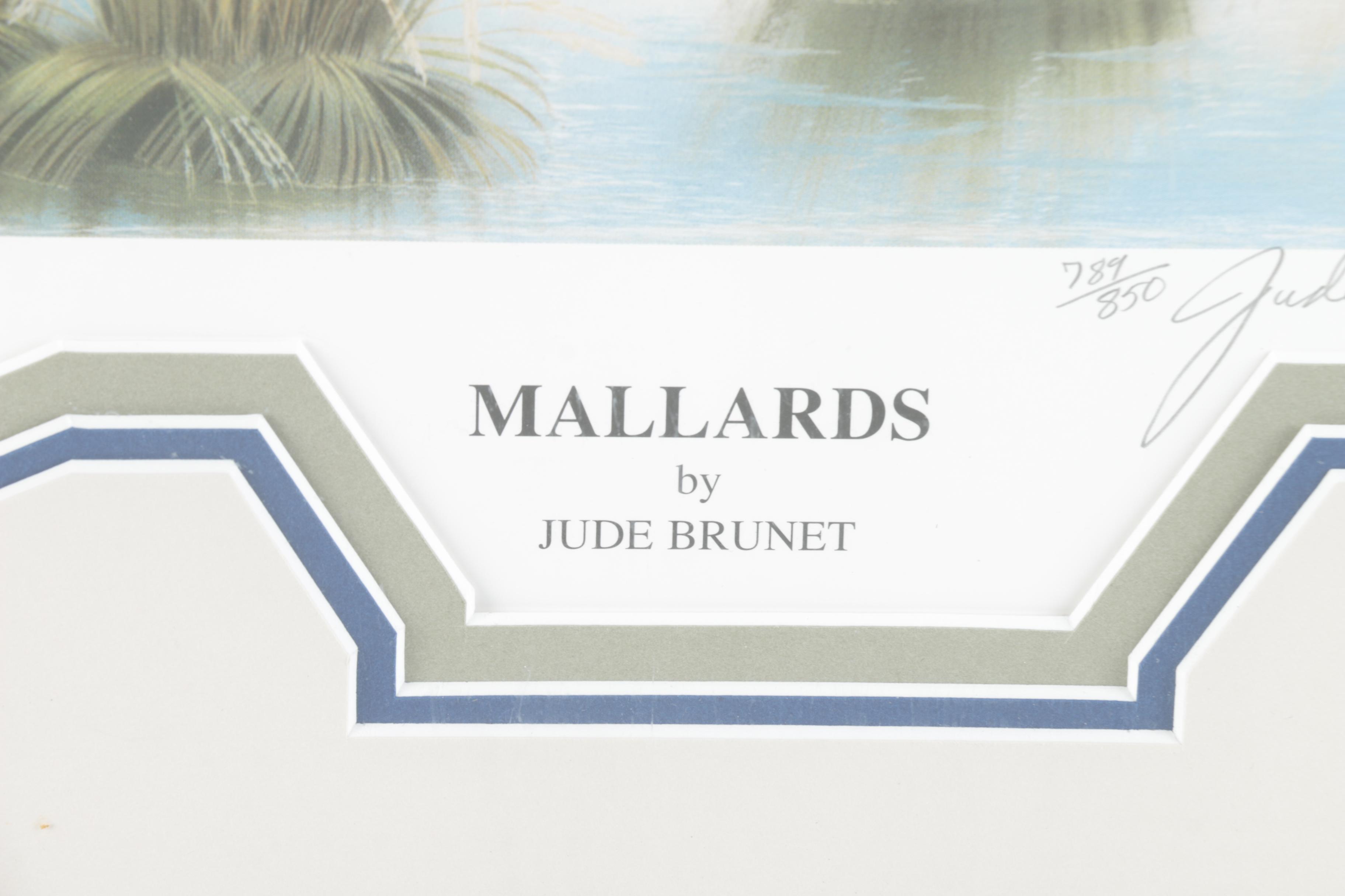 Jude Brunet Limited Edition Offset Lithograph "Mallards"