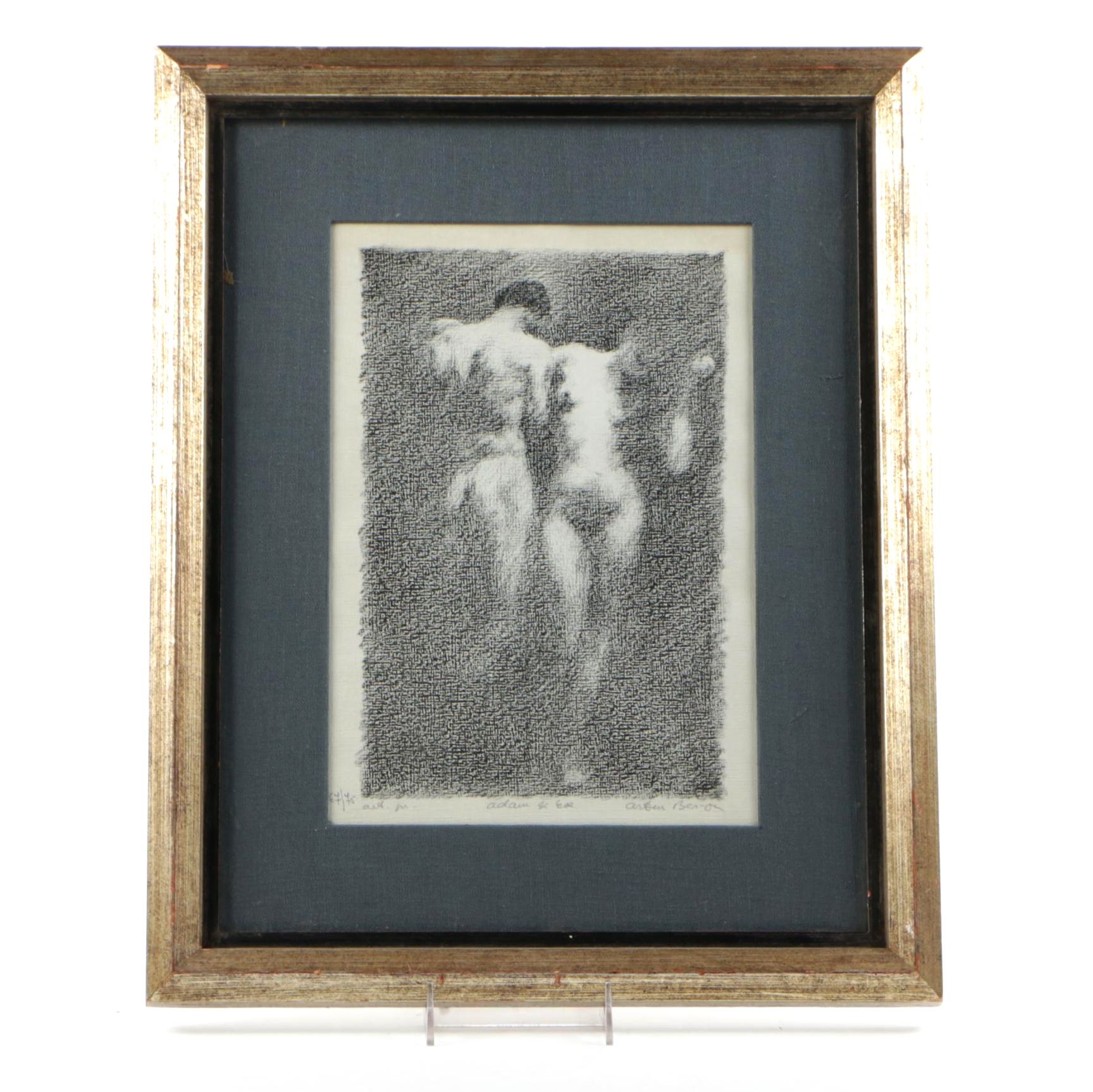 Arthur Berman Lithograph on Paper After Frank Eugene "Adam and Eve"