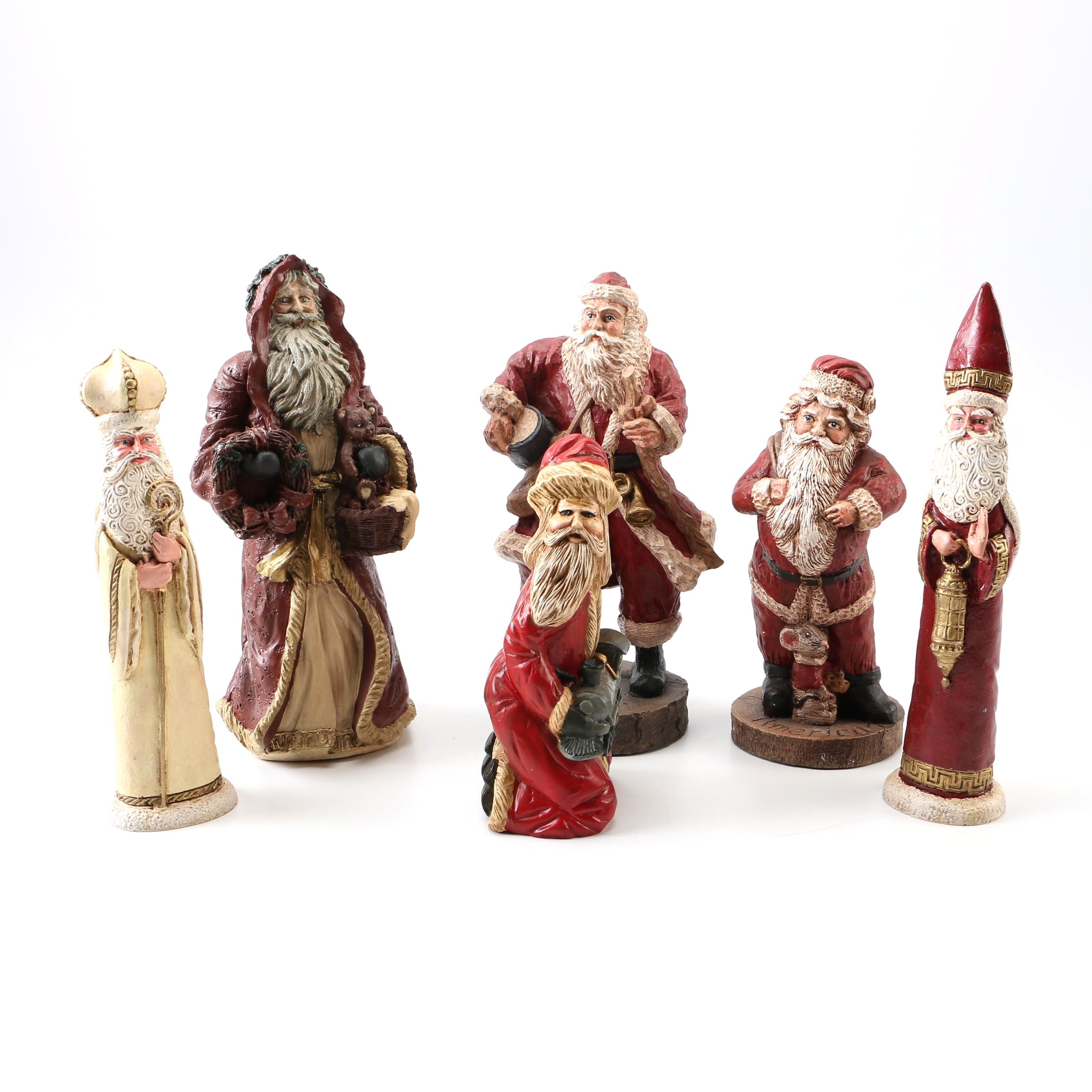 Father Christmas Figurines Including Lefever