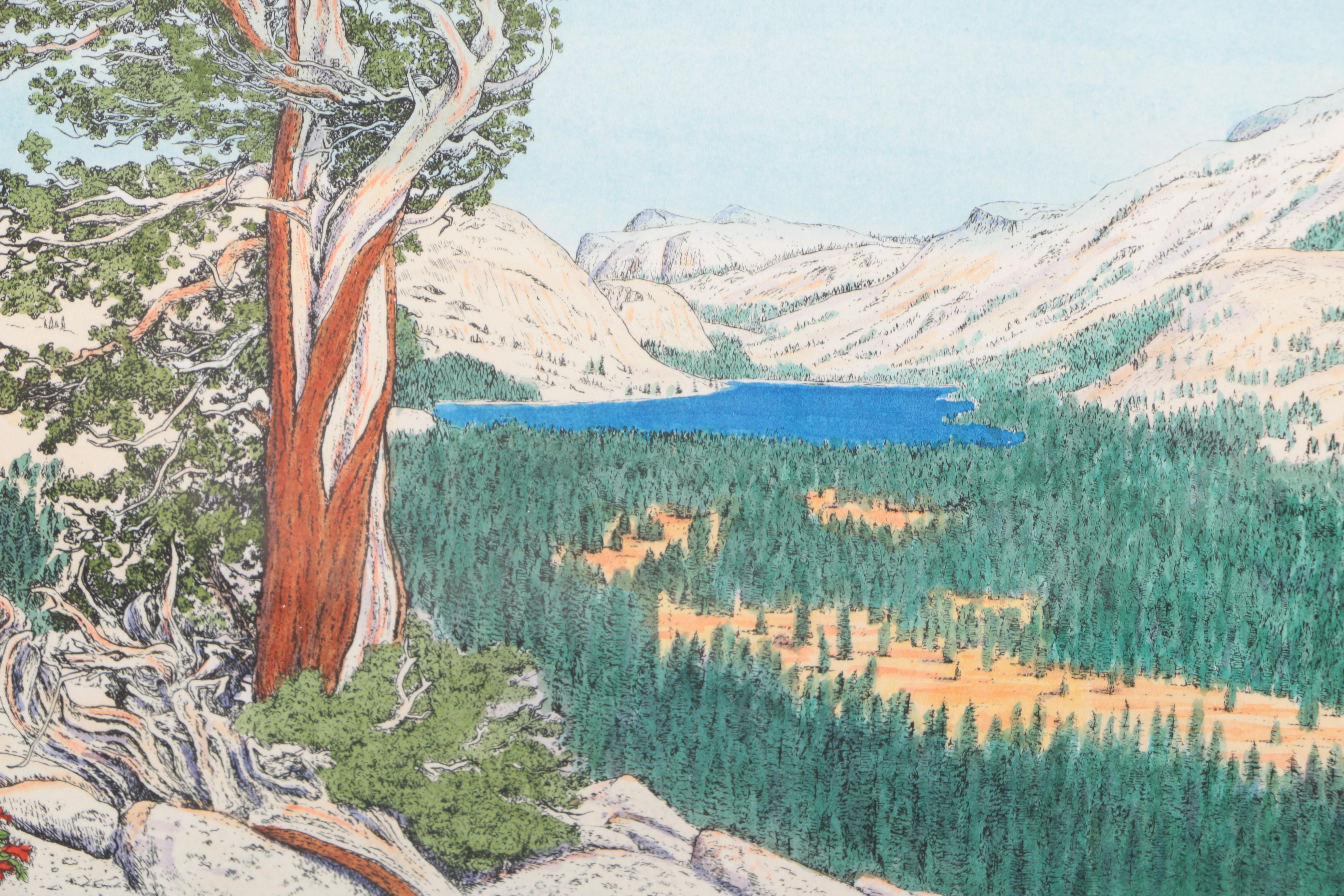 Claus Sievert Limited Edition Hand-Colored Etching "Tenaya Sentinel"