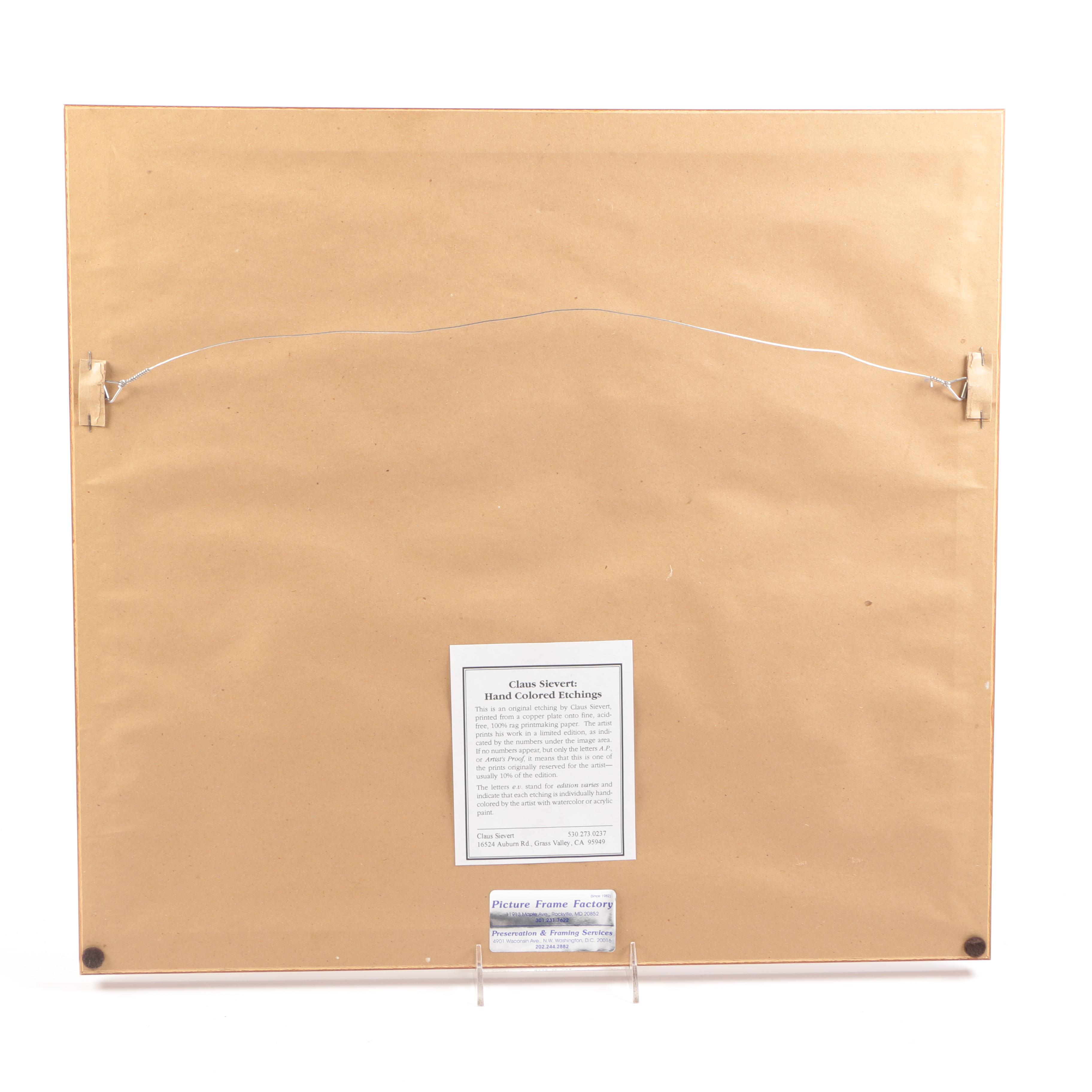 Claus Sievert Limited Edition Hand-Colored Etching "Tenaya Sentinel"