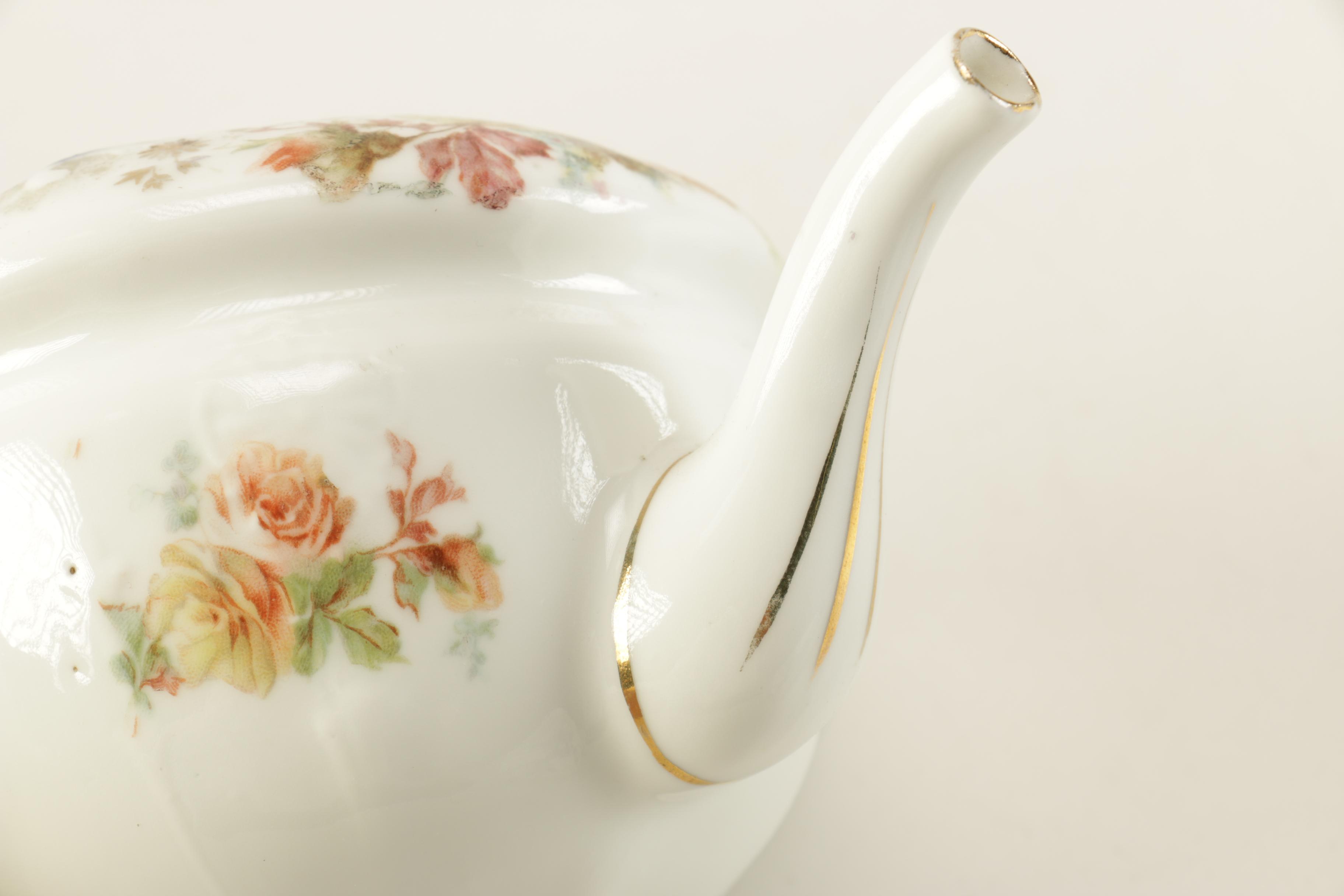 Décor Including Antique Doulton Burslem China and Invalid Feeder