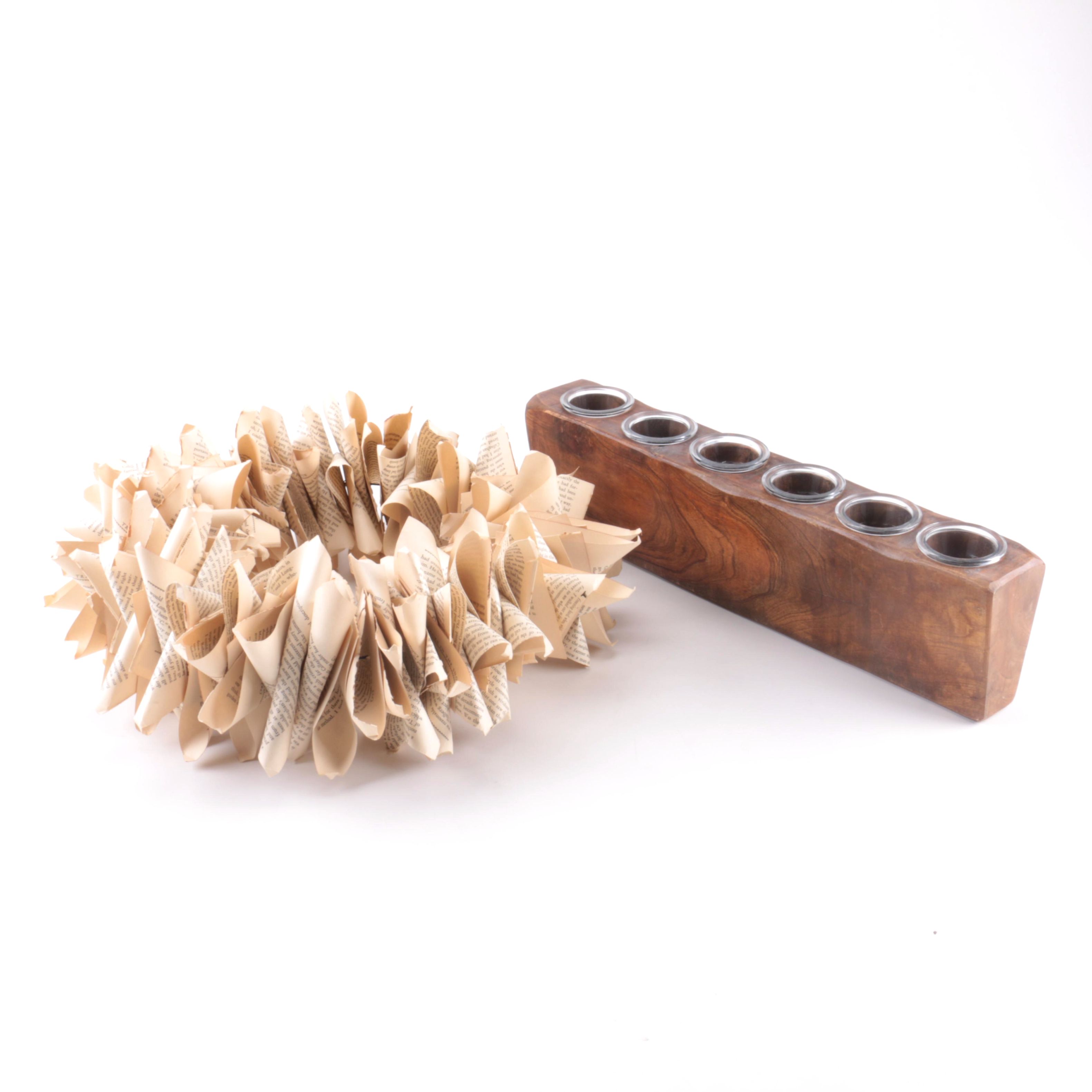 Votive Candle Centerpiece and Paper Wreath