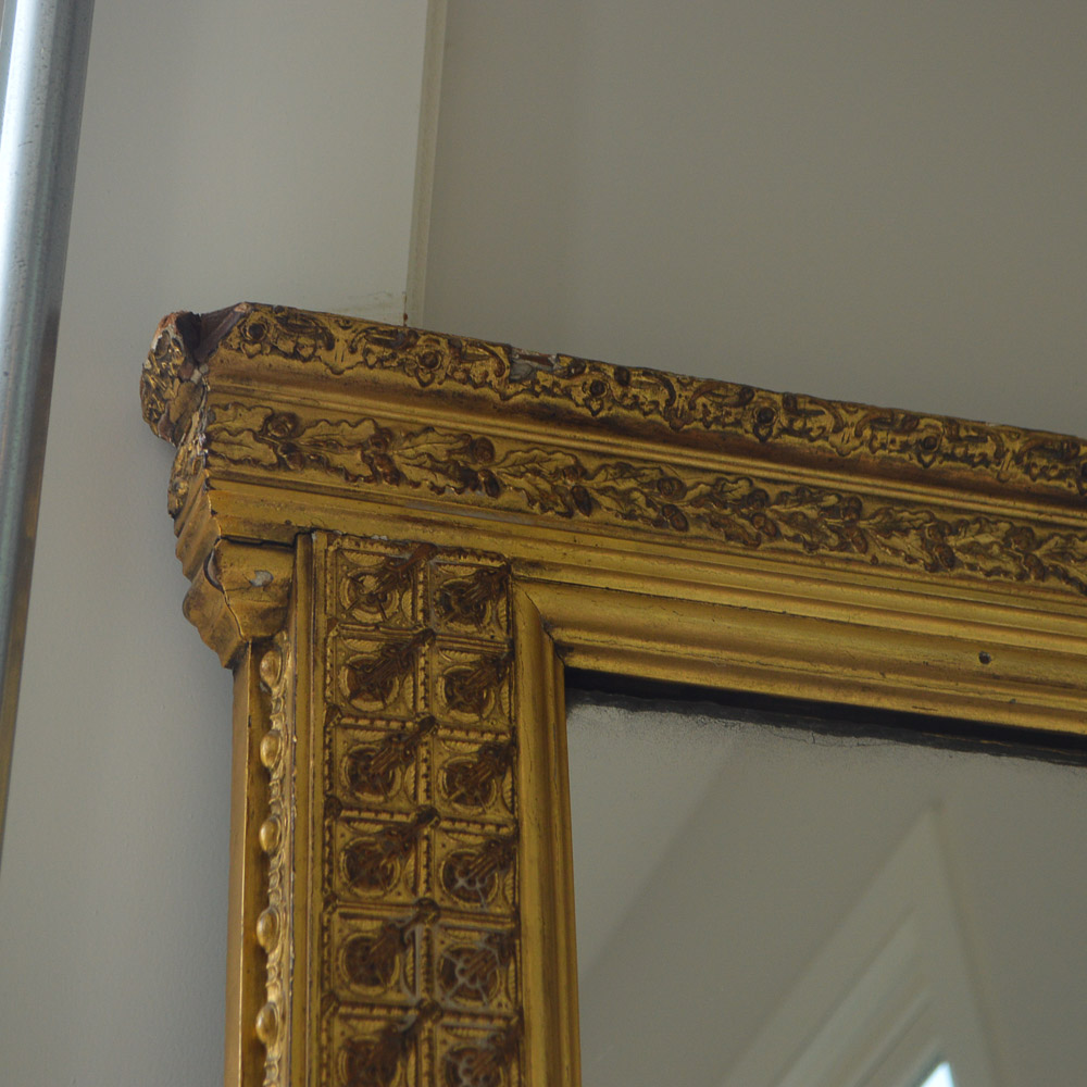 Tall Vintage Gold Tone Wall Mirror