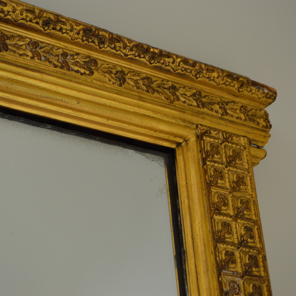 Tall Vintage Gold Tone Wall Mirror