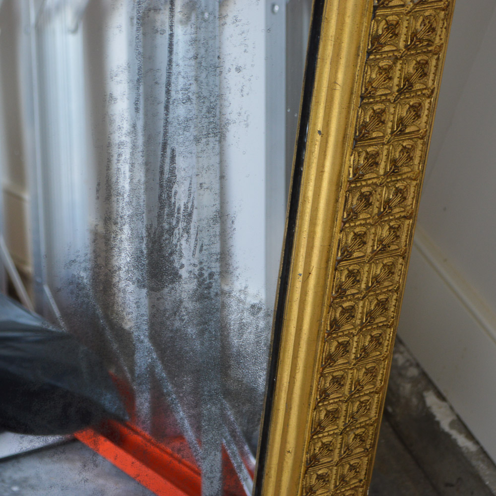 Tall Vintage Gold Tone Wall Mirror