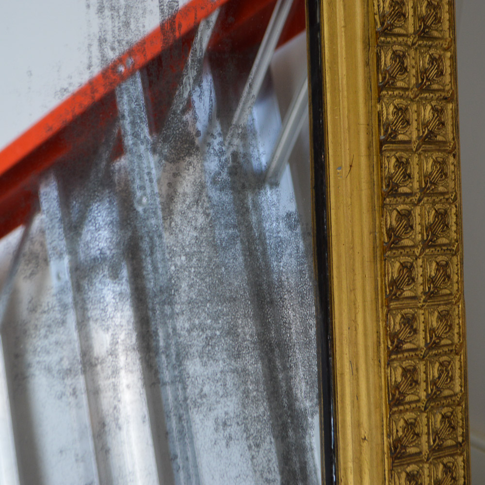 Tall Vintage Gold Tone Wall Mirror