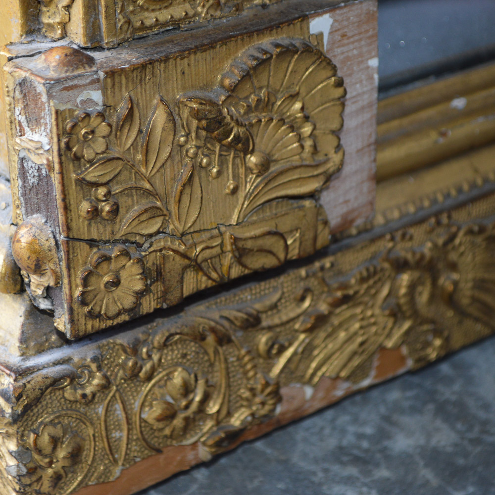 Tall Vintage Gold Tone Wall Mirror