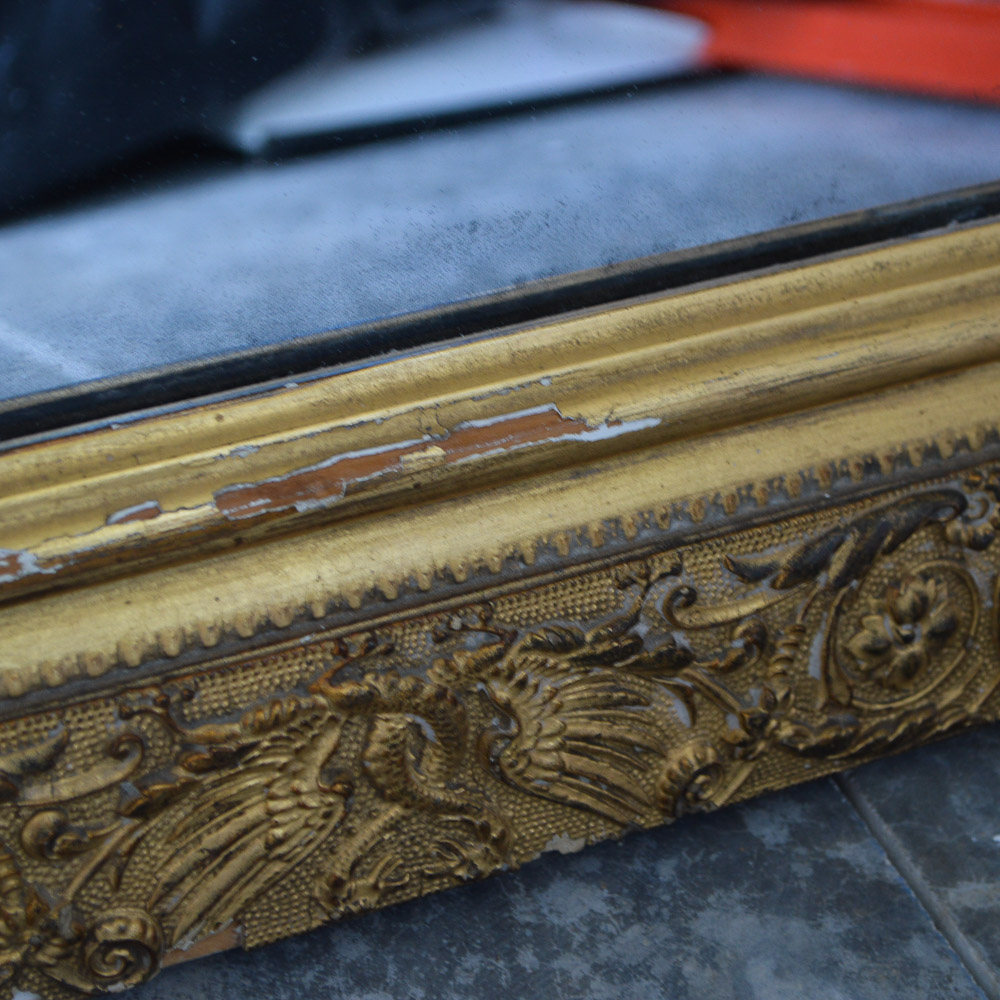 Tall Vintage Gold Tone Wall Mirror