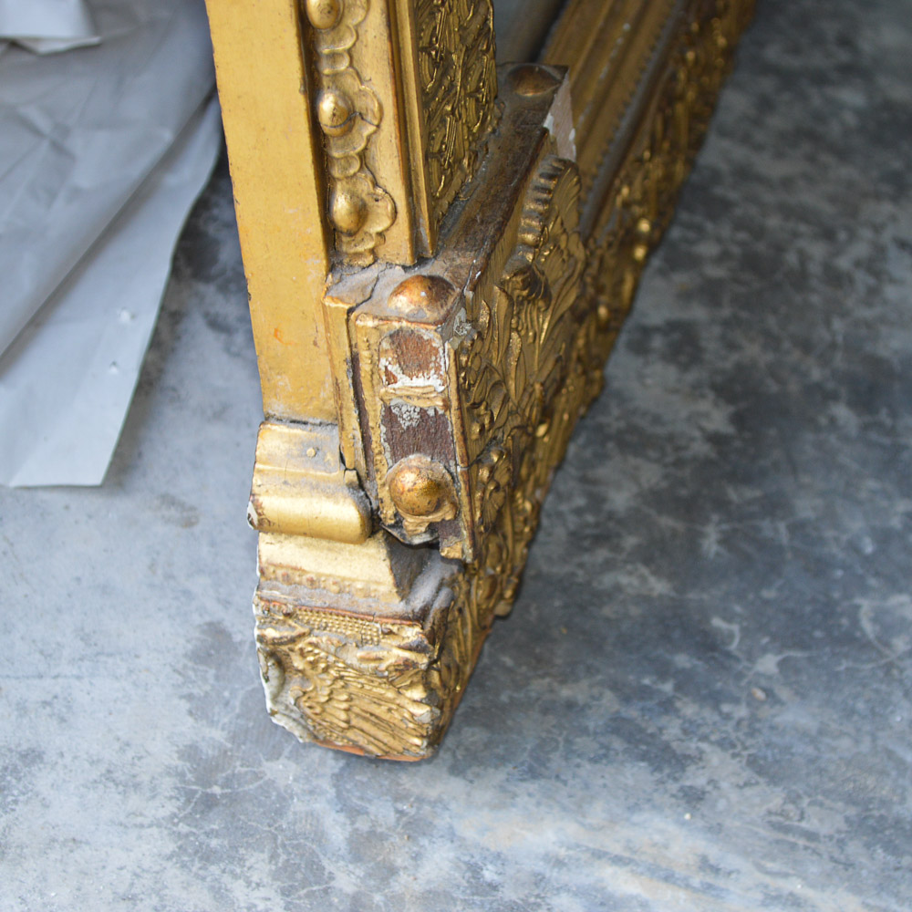 Tall Vintage Gold Tone Wall Mirror