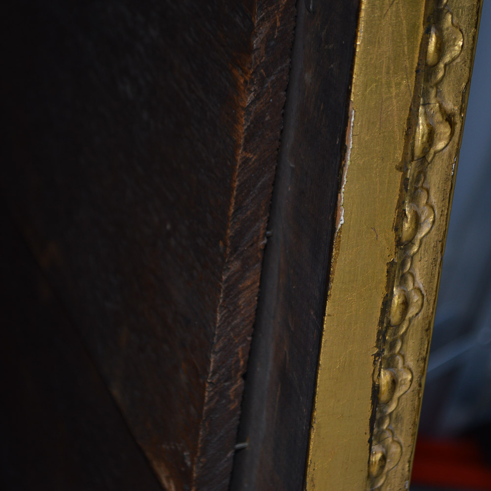 Tall Vintage Gold Tone Wall Mirror