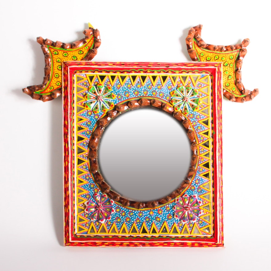 Hand-Painted Ornate Wall Mirror