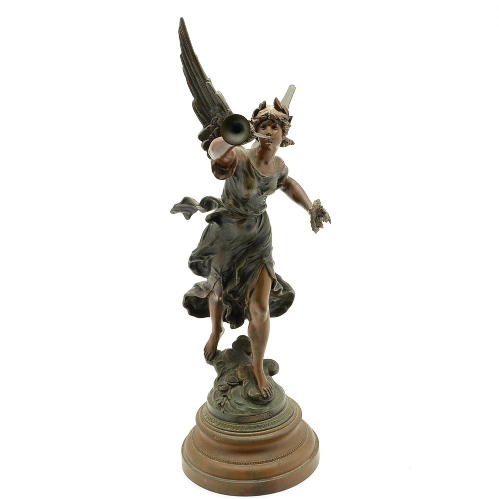 Metal Sculpture After Louis and François Moreau "La Renommée"