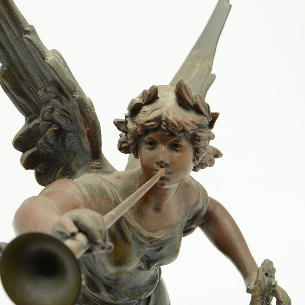 Metal Sculpture After Louis and François Moreau "La Renommée"