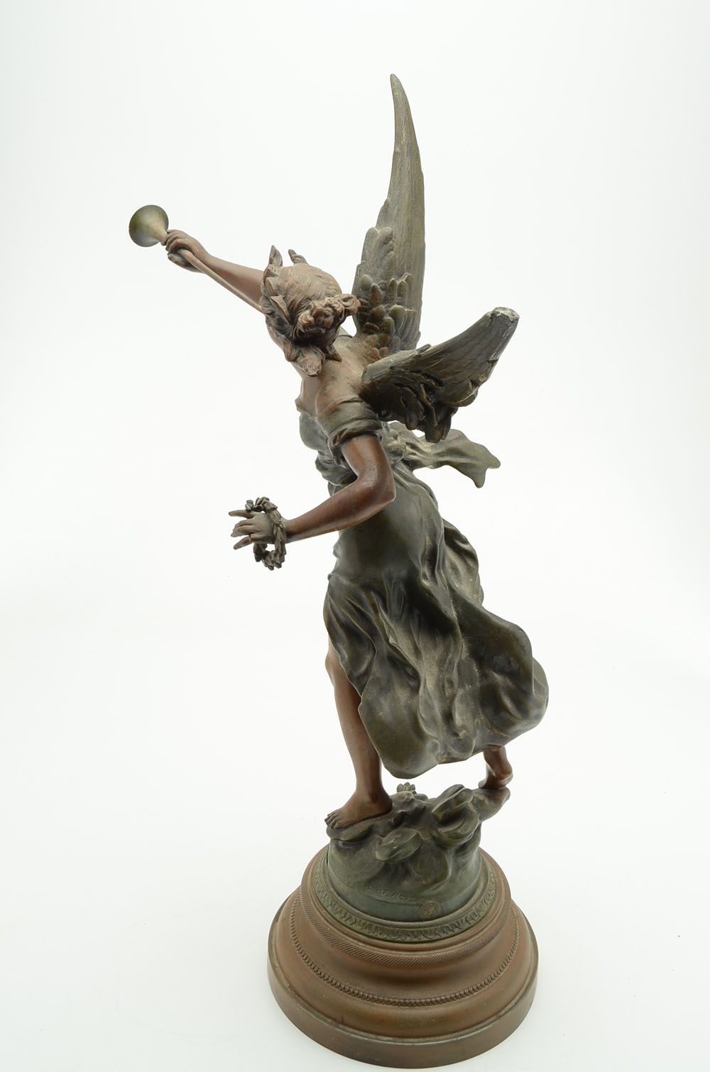 Metal Sculpture After Louis and François Moreau "La Renommée"