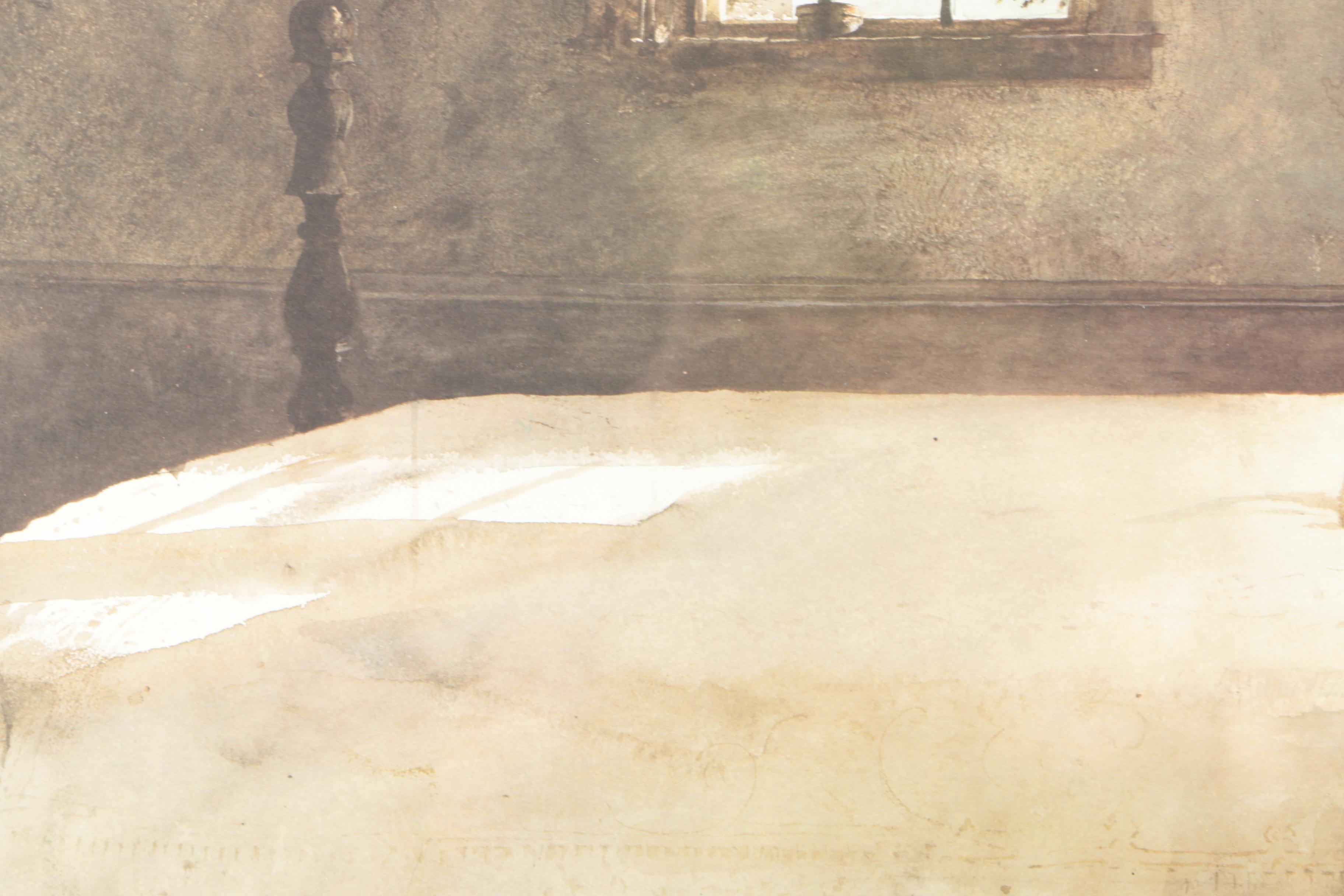 Offset Lithograph After Andrew Wyeth's Painting "Master Bedroom"