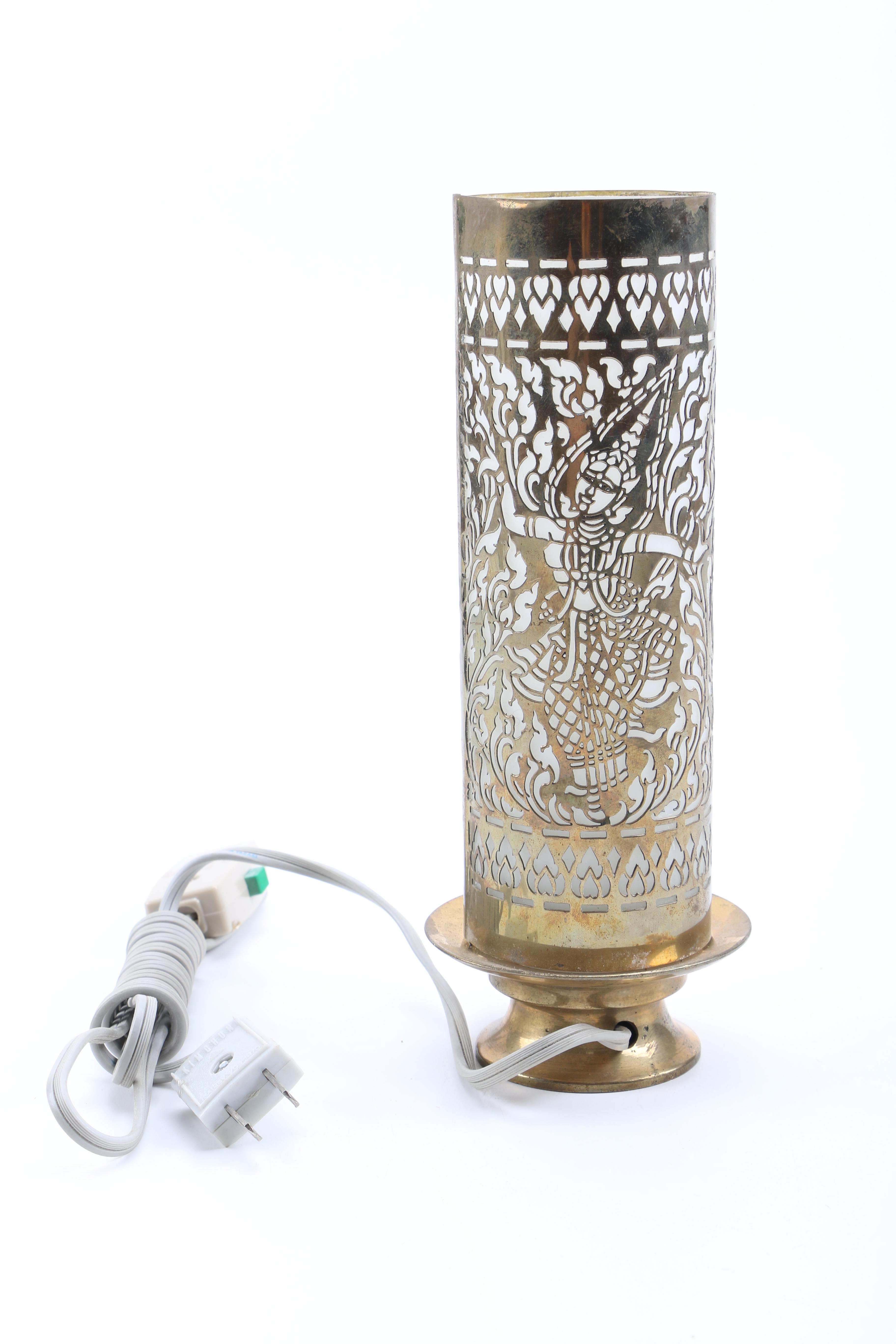 Brass Balinese Style Accent Lamps