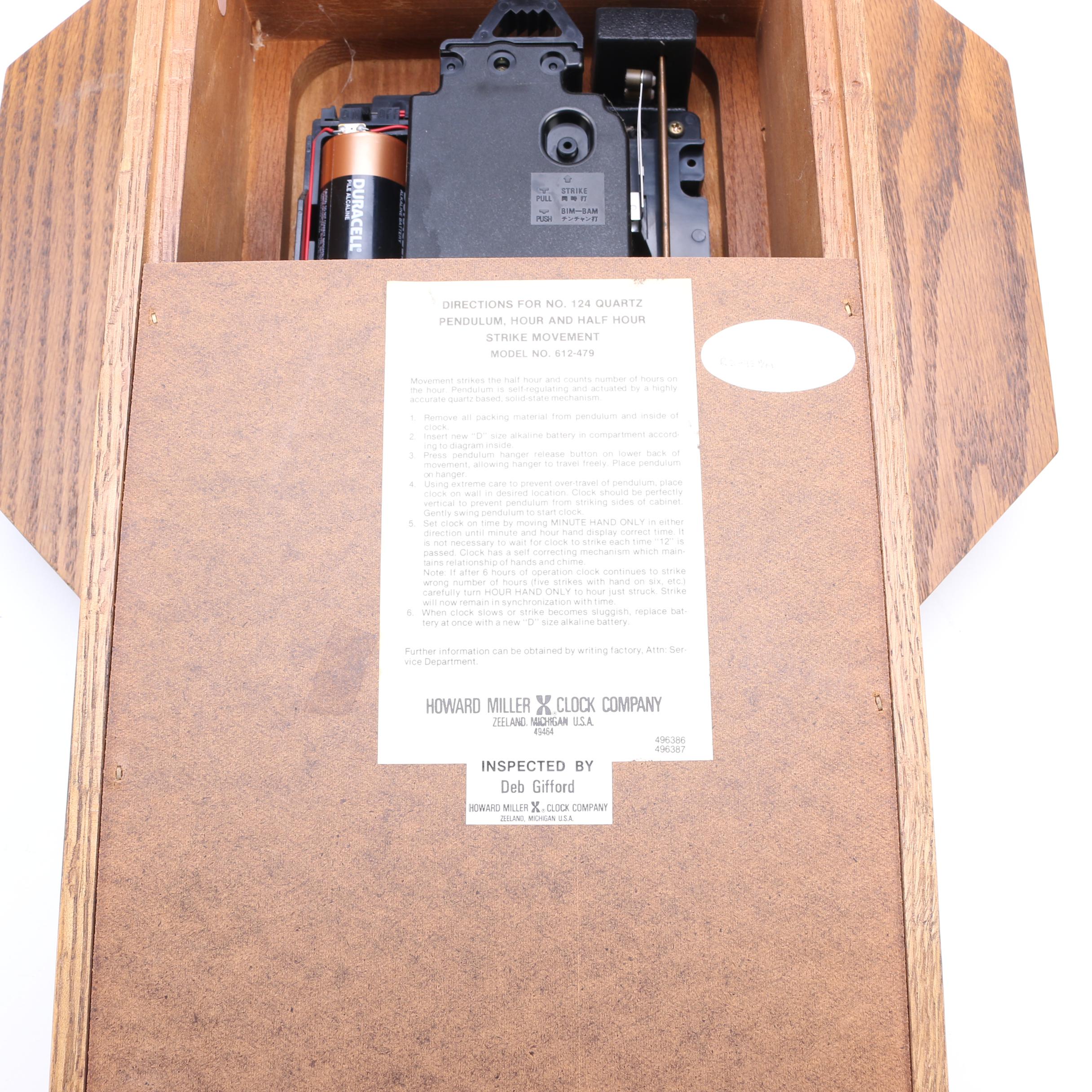 Howard Miller Wood Pendulum Wall Clock