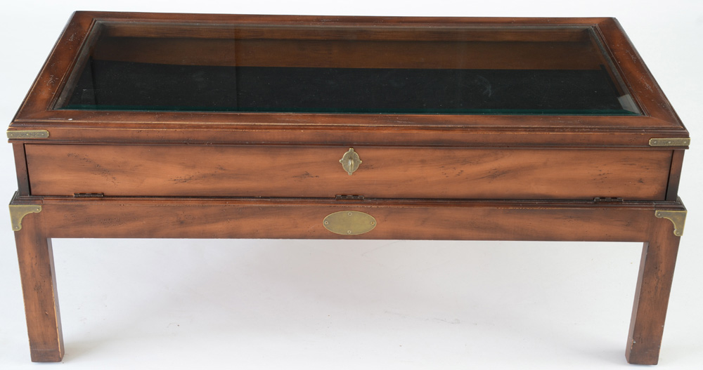 Glass Top Display Case Coffee Table EBTH