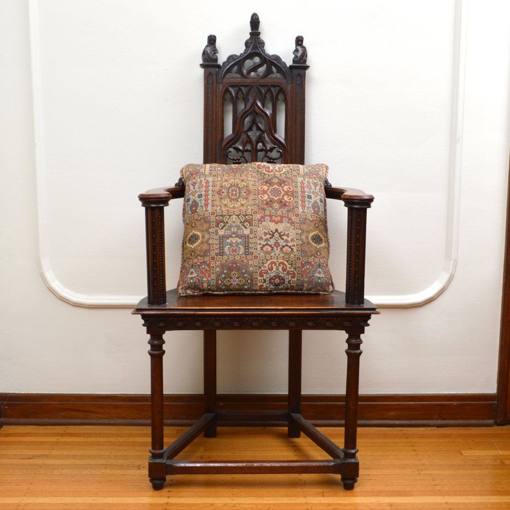 Early 20th C. Gothic Revival Style Armchair