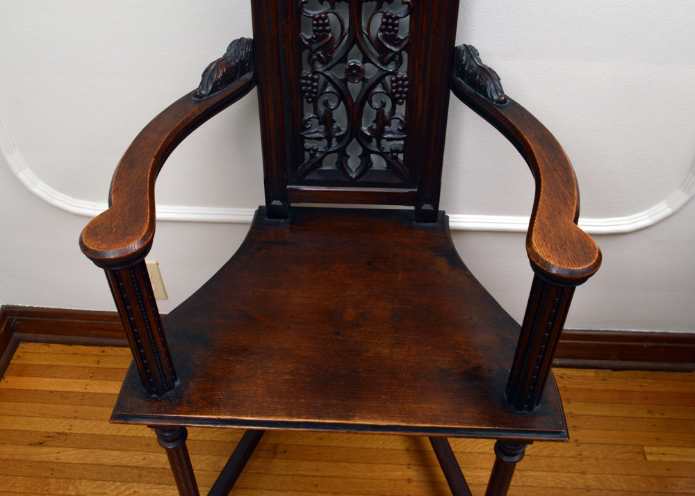 Early 20th C. Gothic Revival Style Armchair