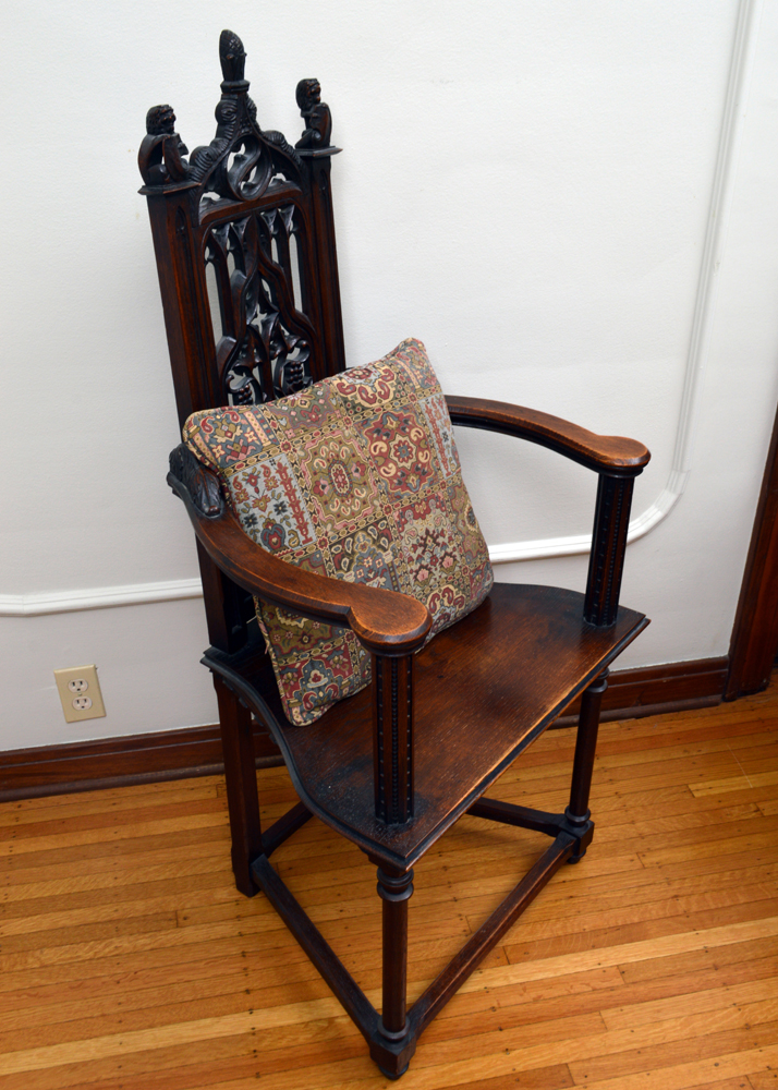 Early 20th C. Gothic Revival Style Armchair