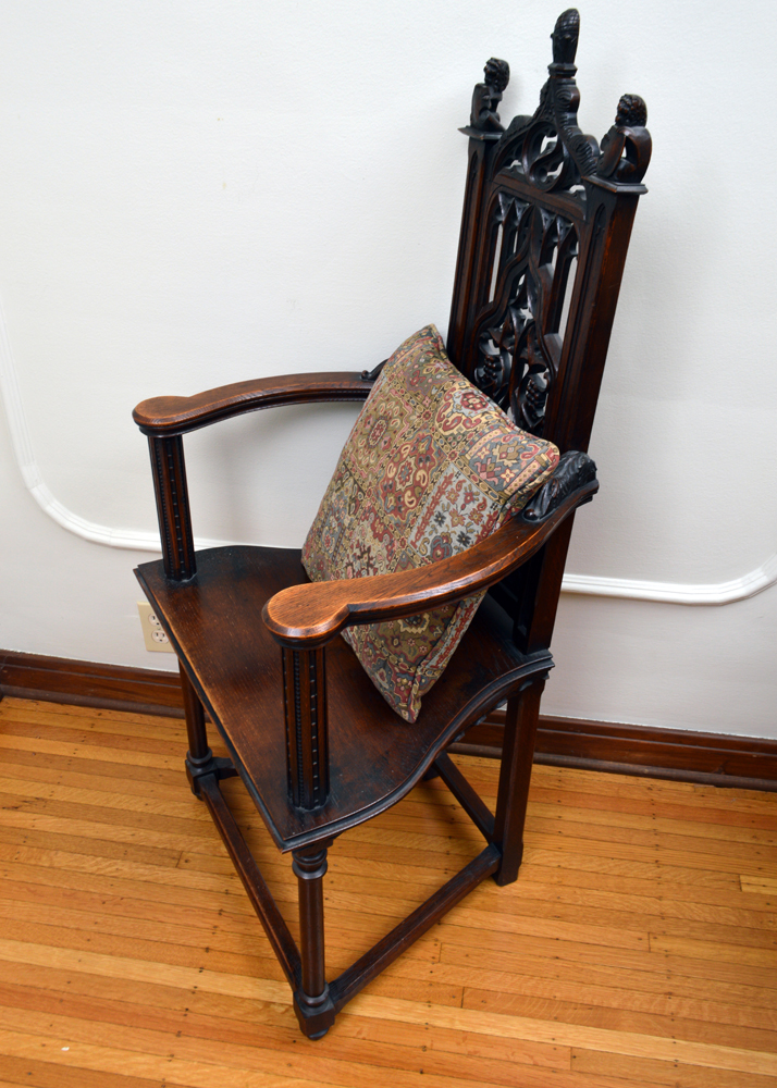 Early 20th C. Gothic Revival Style Armchair