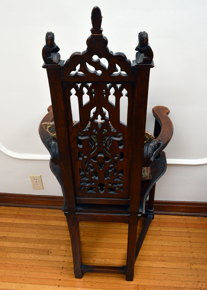 Early 20th C. Gothic Revival Style Armchair
